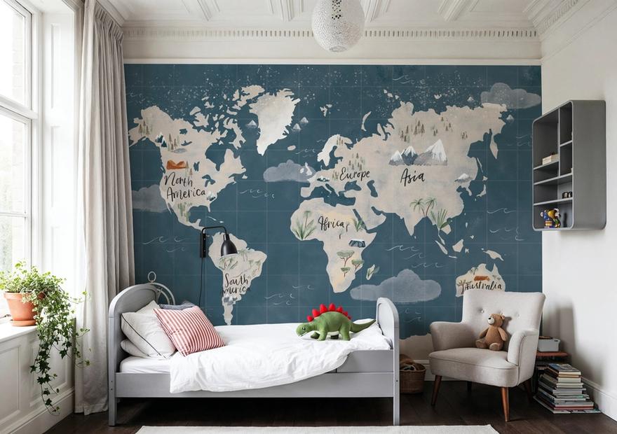 Scandi Map Blue