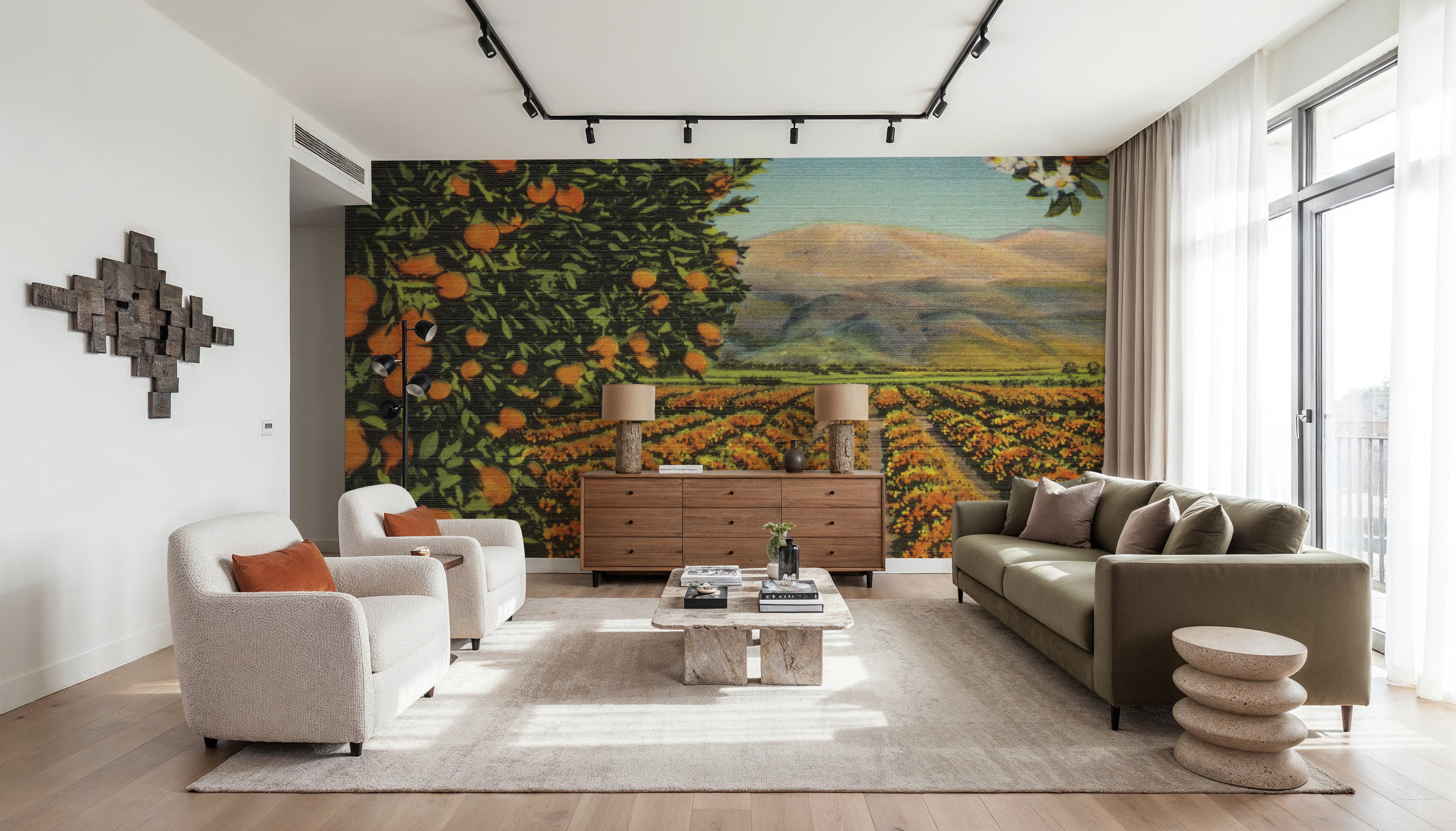 Greetings from Oranges - Screenprint Postcard, Wallpaper