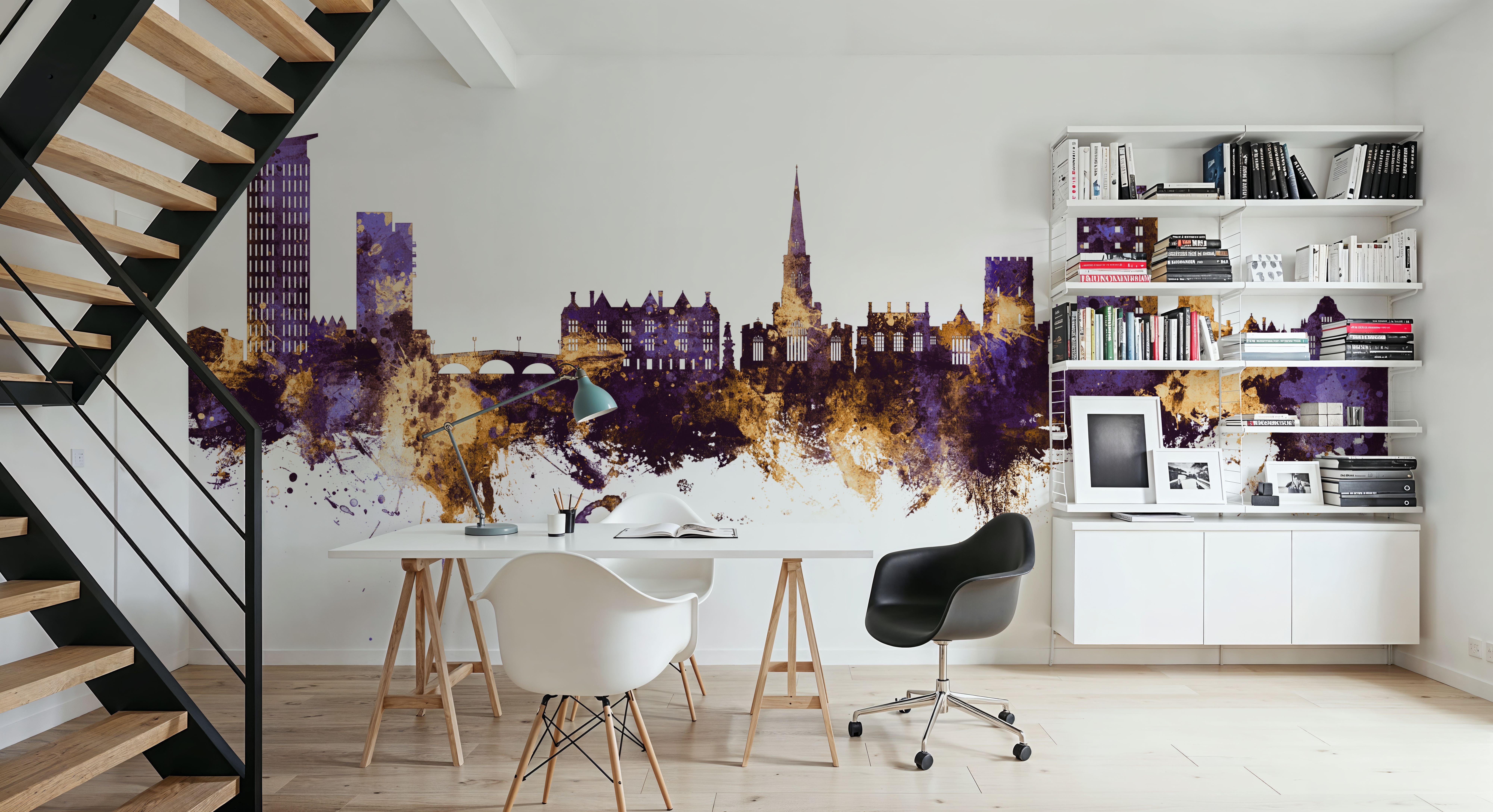 Bedford England Skyline Purple & Gold