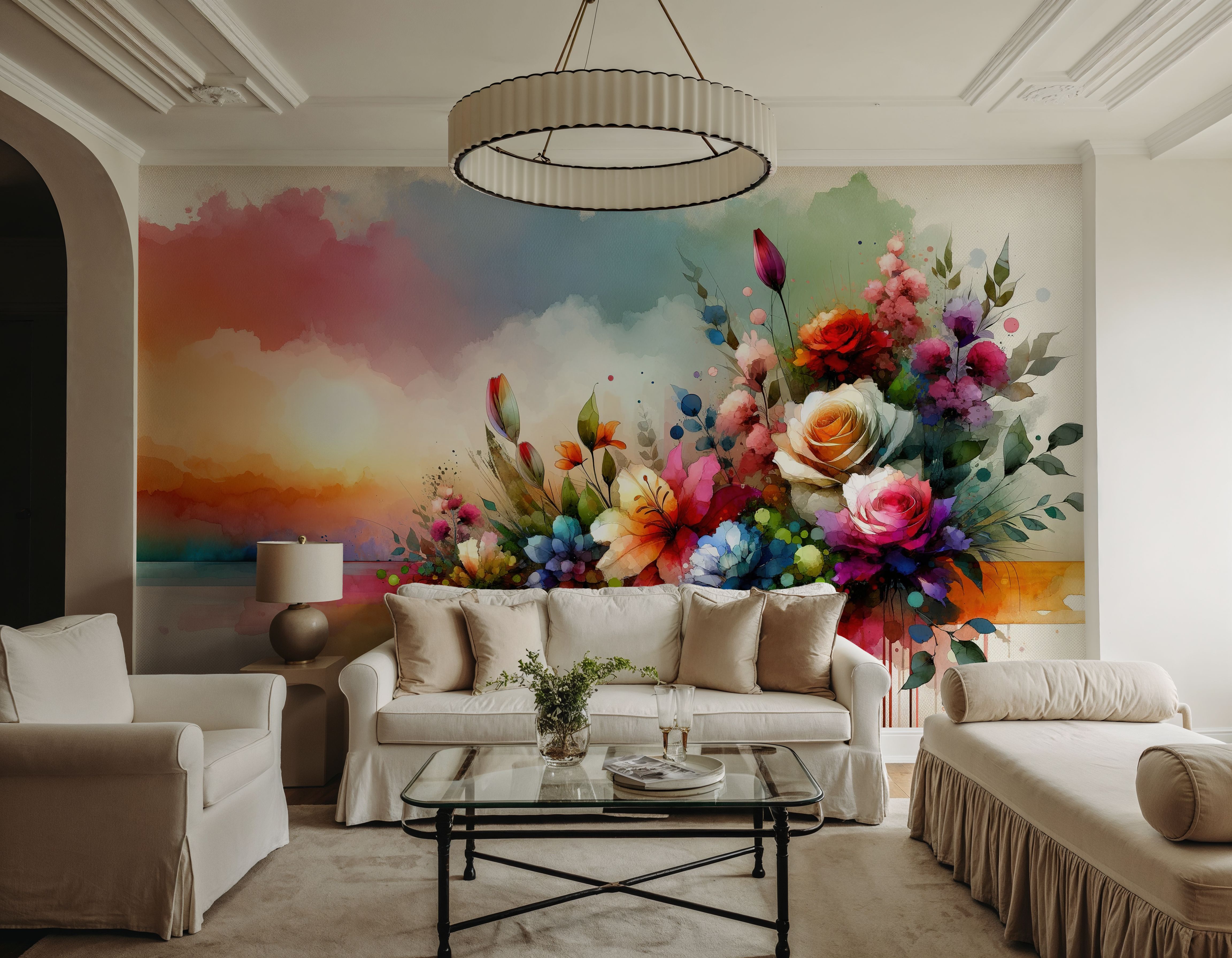 Watercolor Modern Artistic Garden