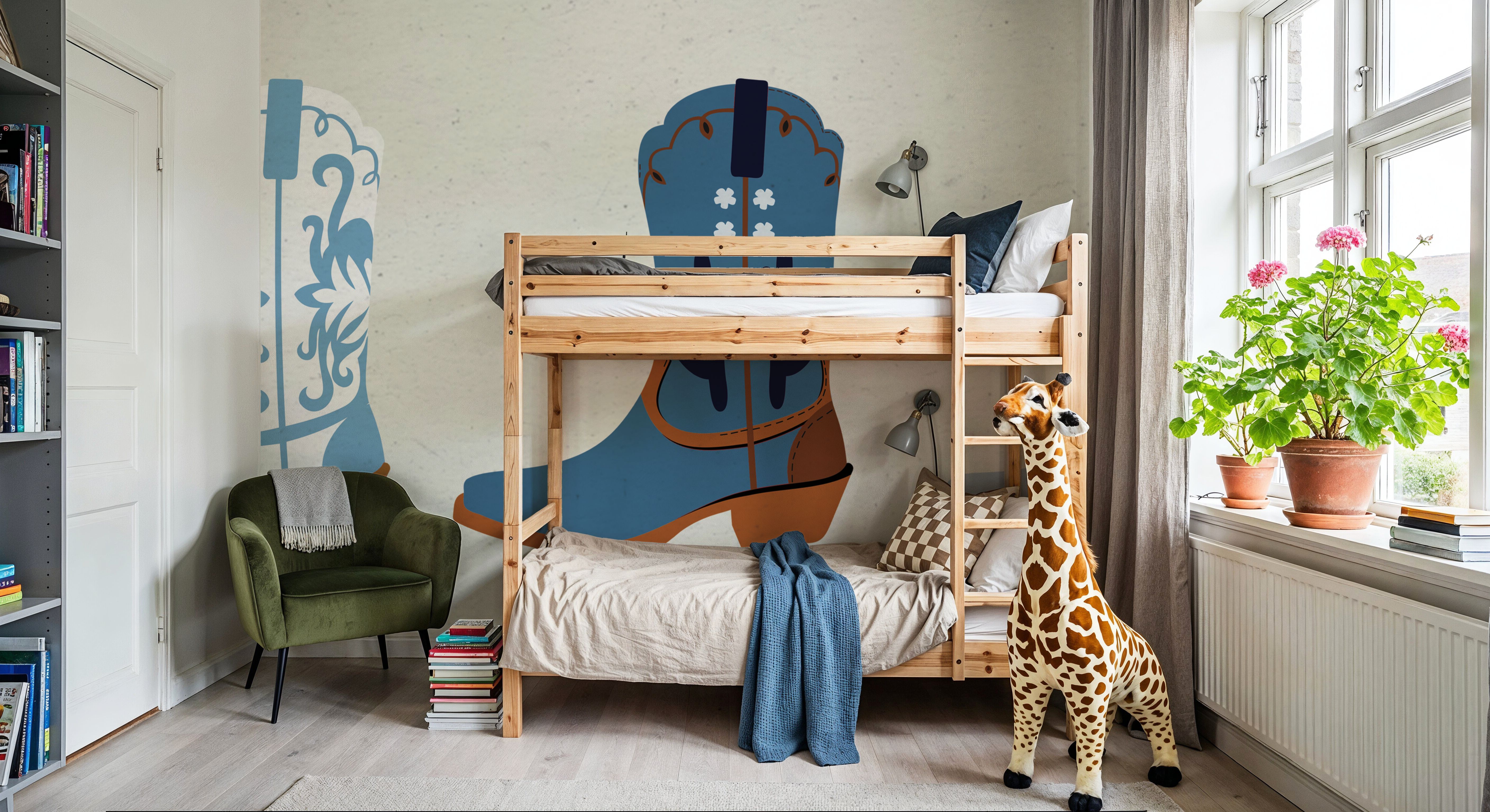 Cowgirly VI Blue, Wallpaper