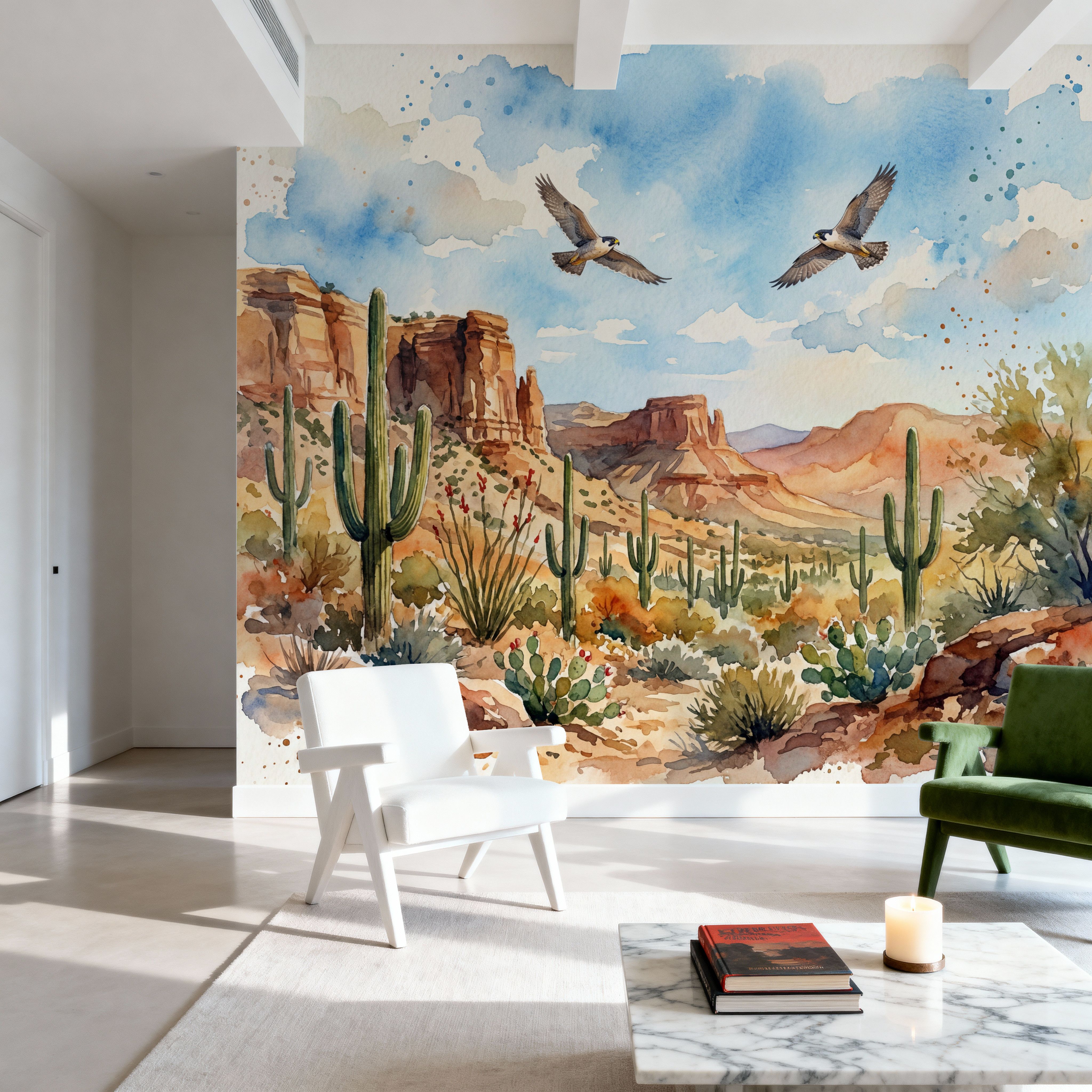 Peregrine Falcons of Sonoma - Watercolor Landscapes Series