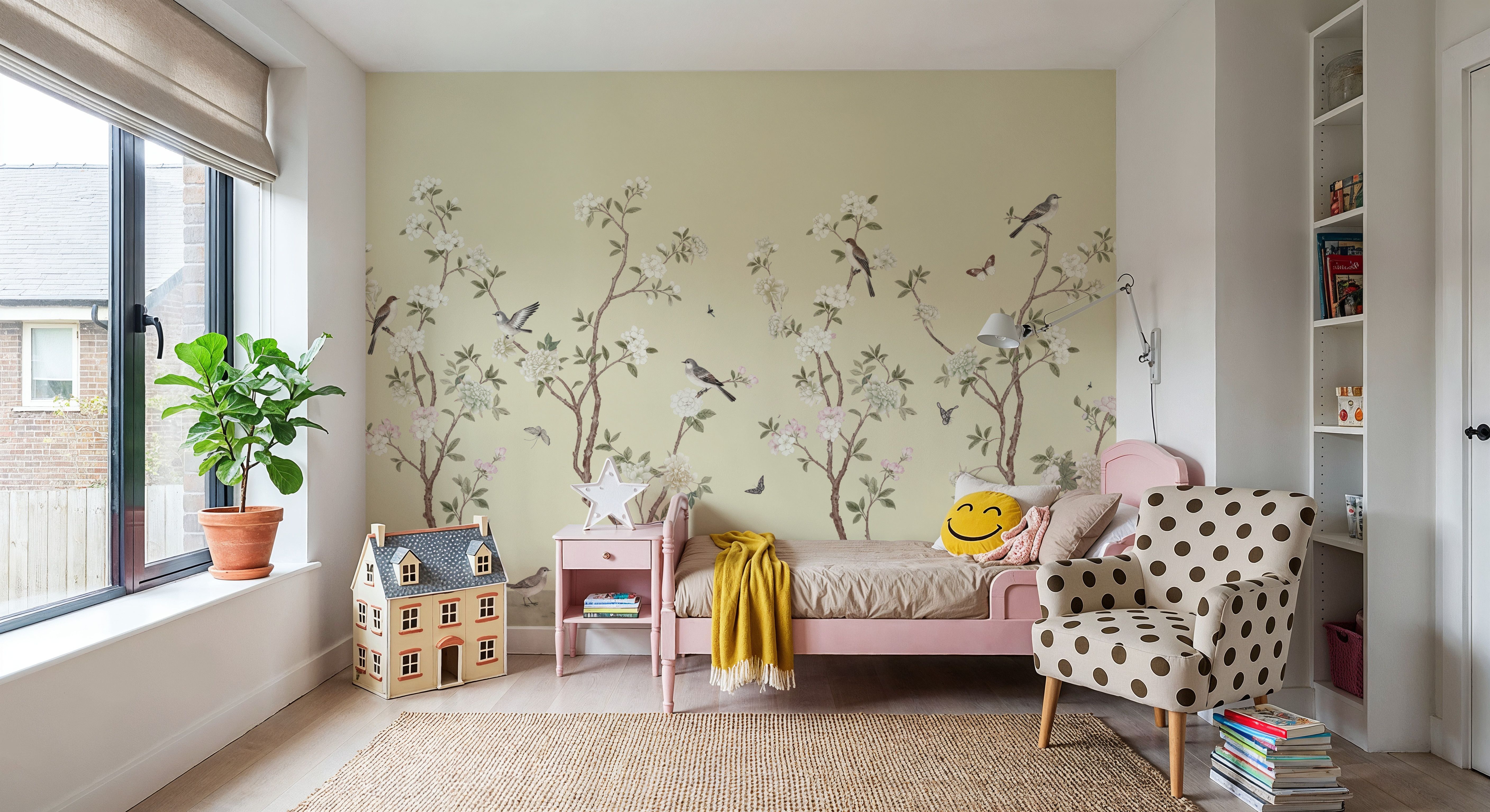 Peony Tree, Pistachio Creme, Tapet