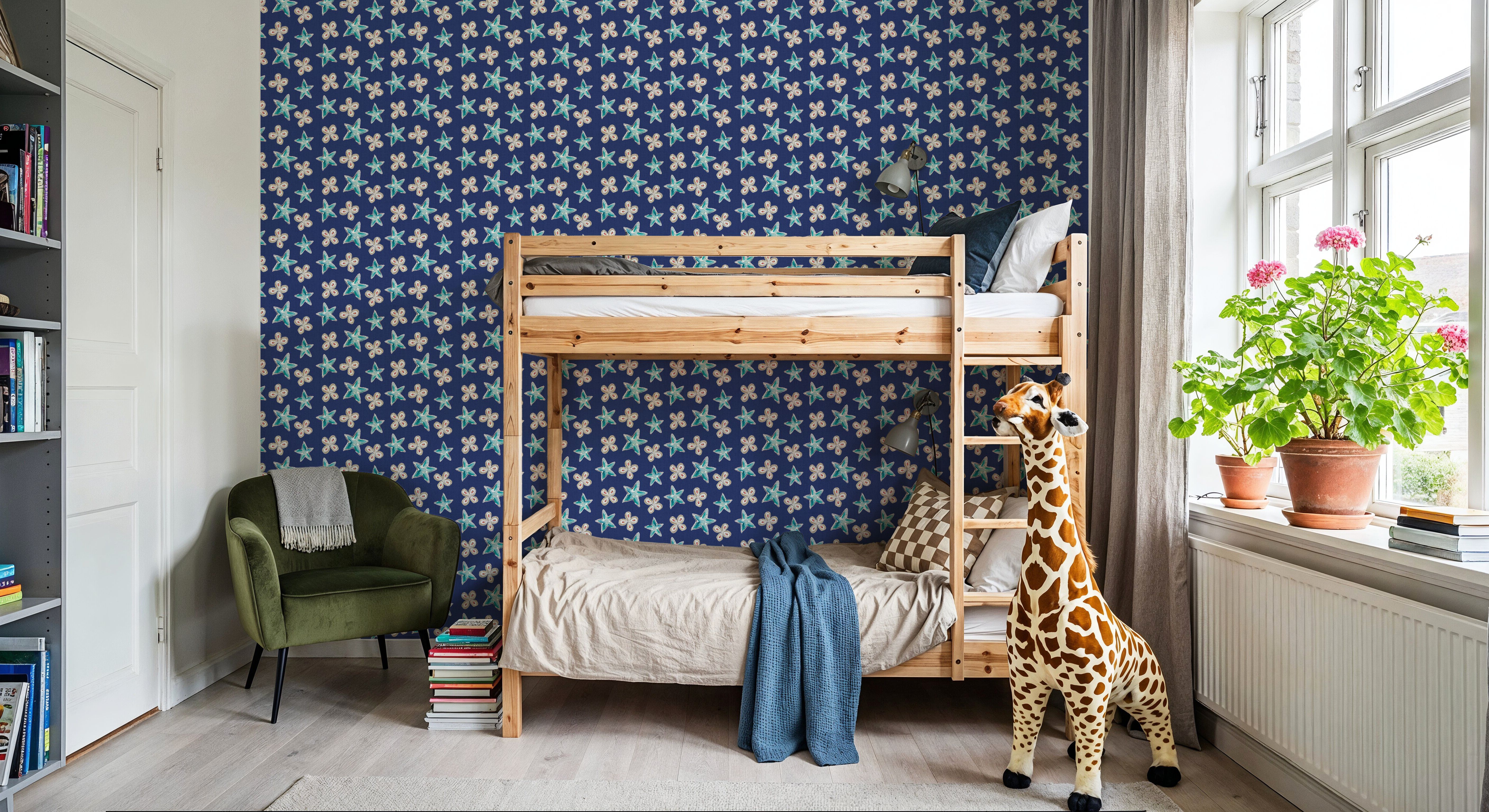 Maritime Stars Blue on Blue