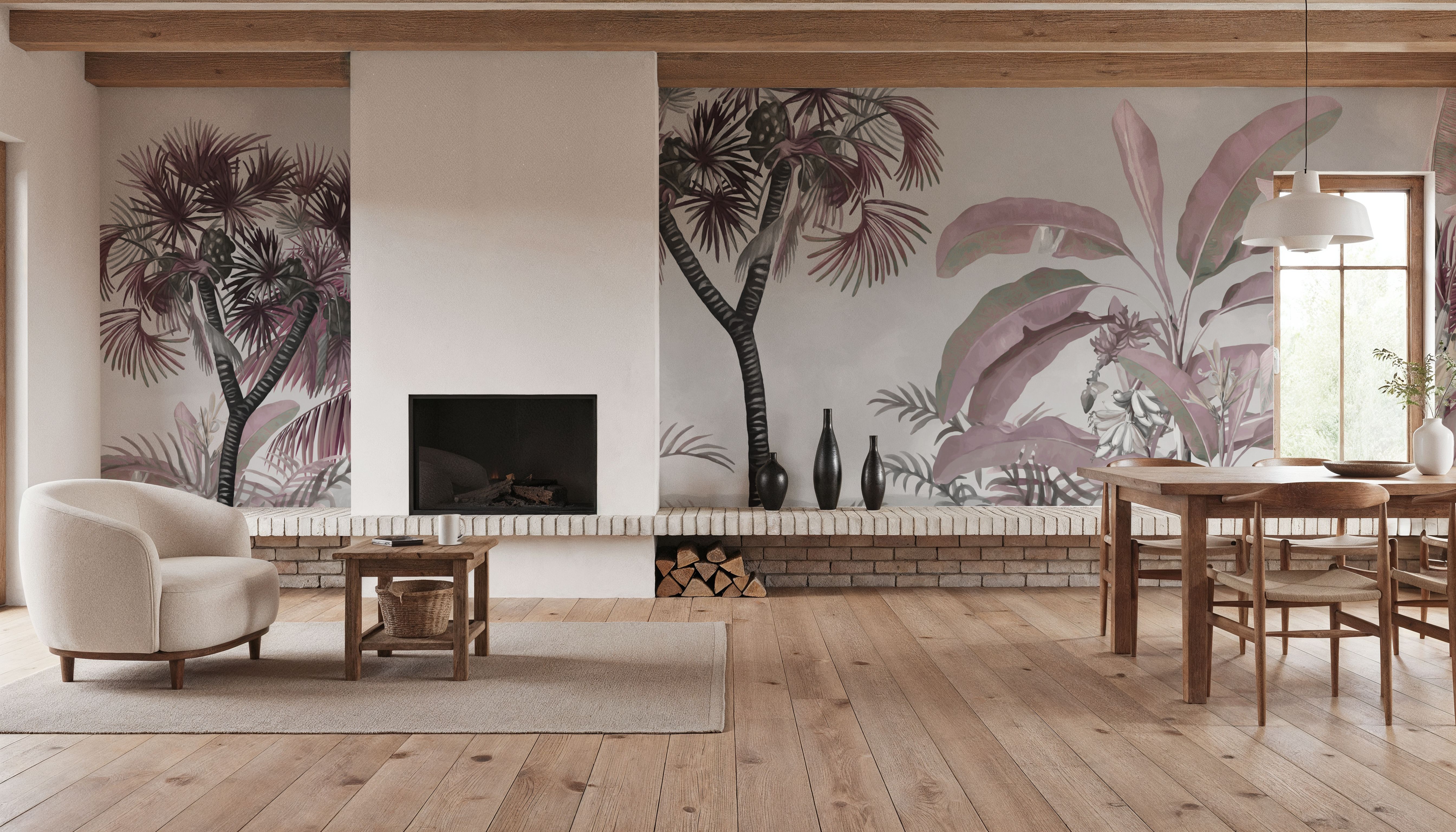 Tropical Forest Strolls Gray Blue