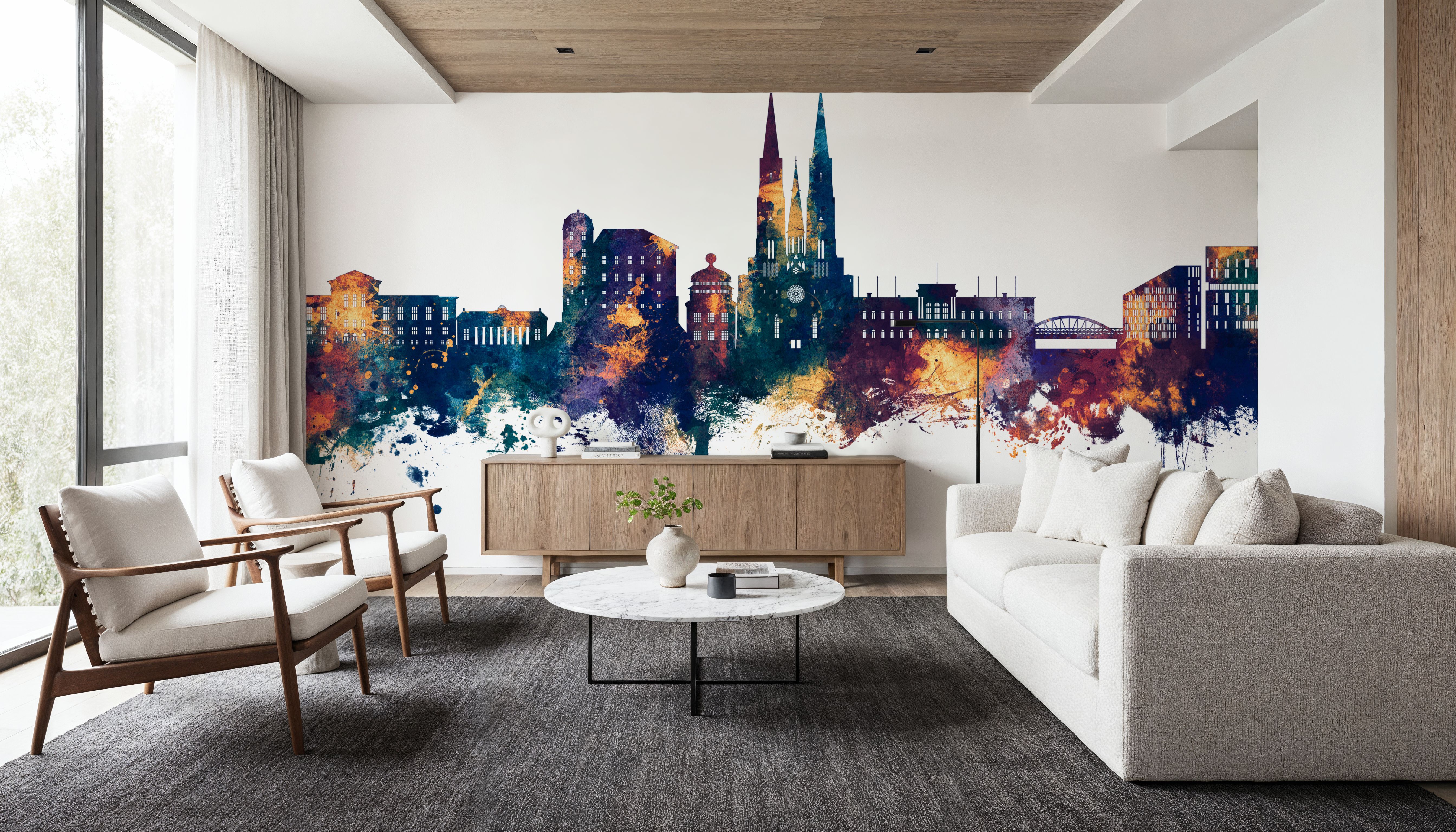 Uppsala Skyline Blue & Bronze