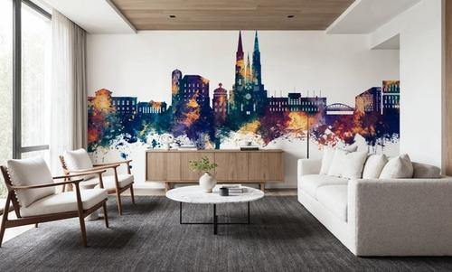 Uppsala Skyline Blue & Bronze