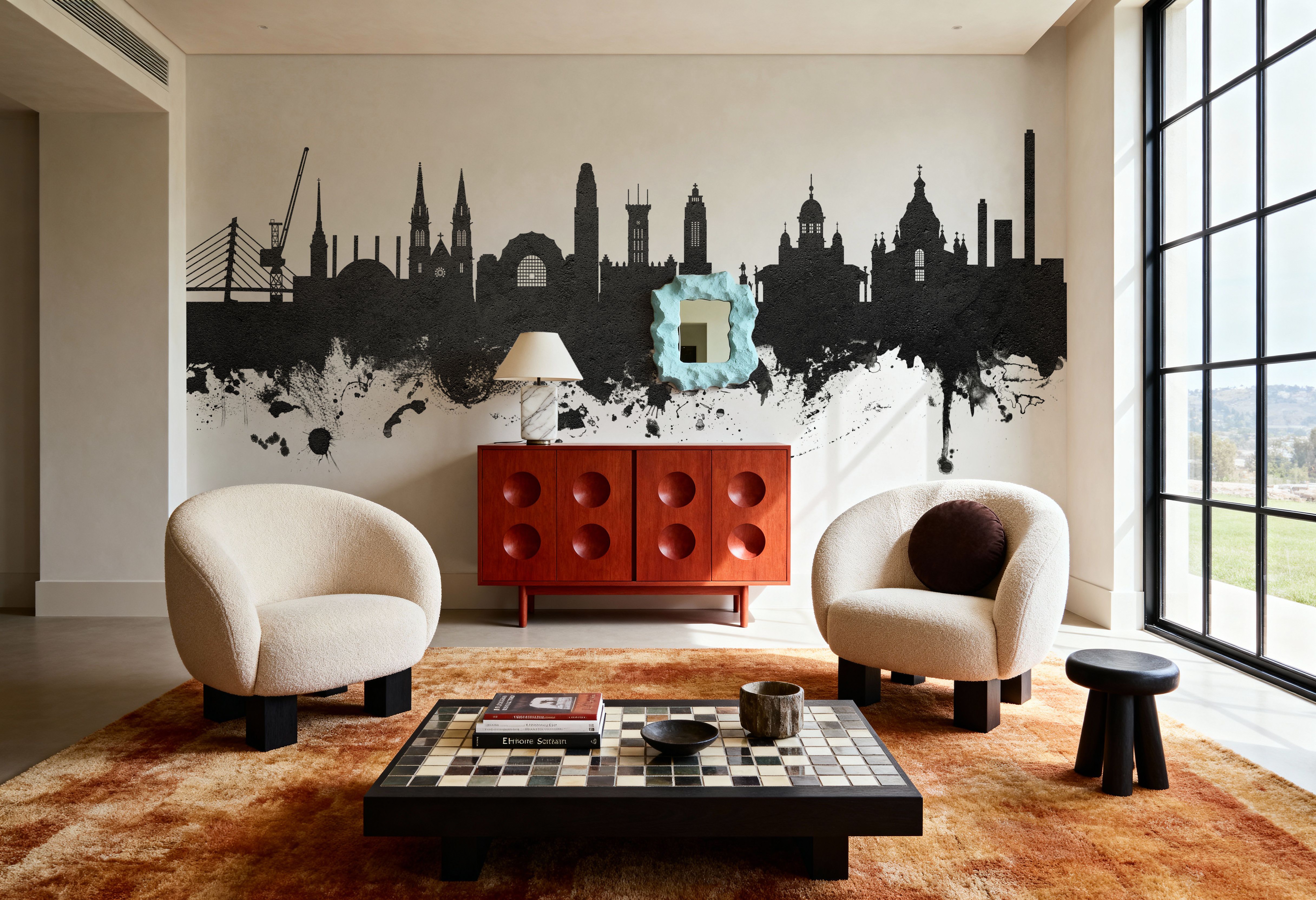 Helsinki Skyline Black & White