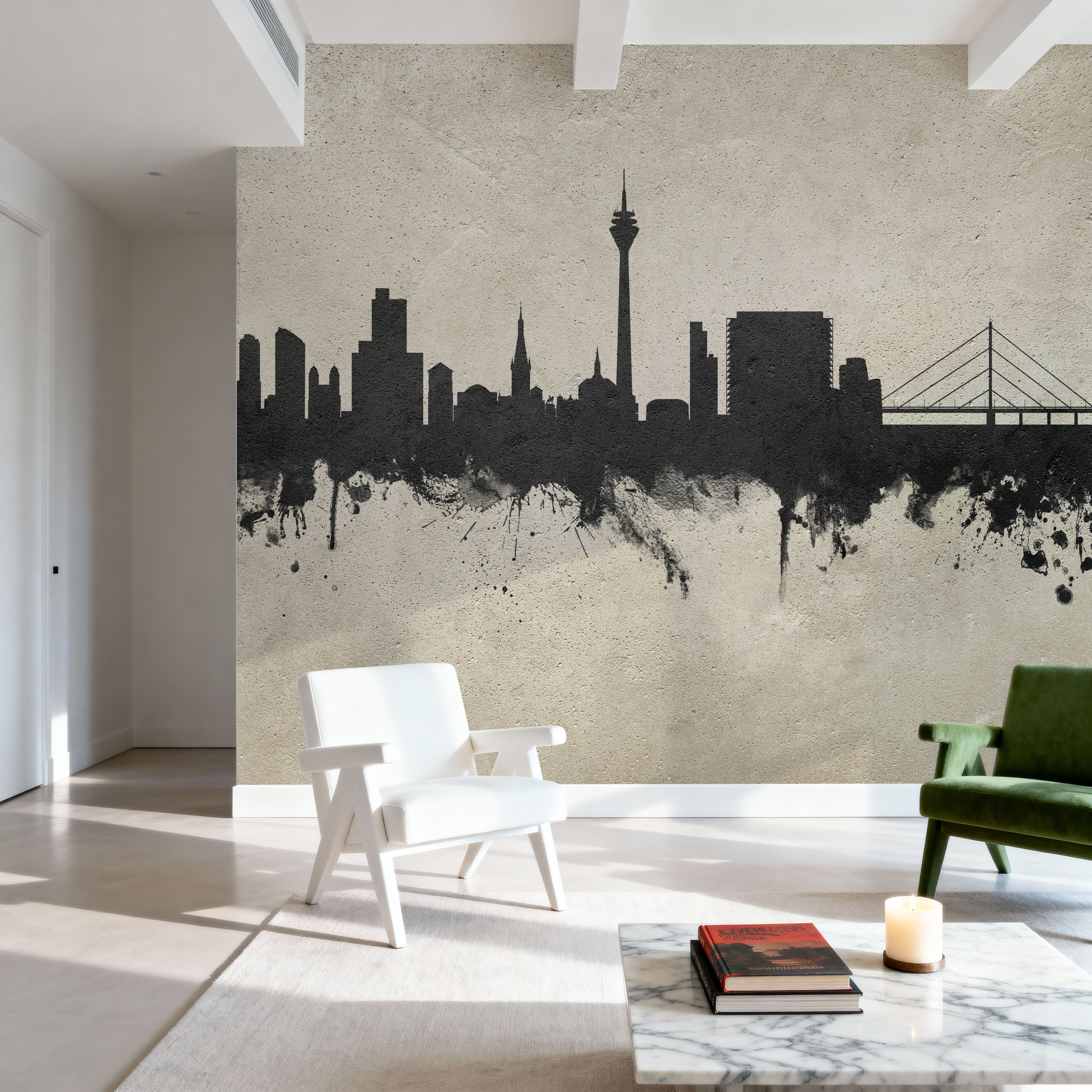 Düsseldorf Germany Skyline Concrete