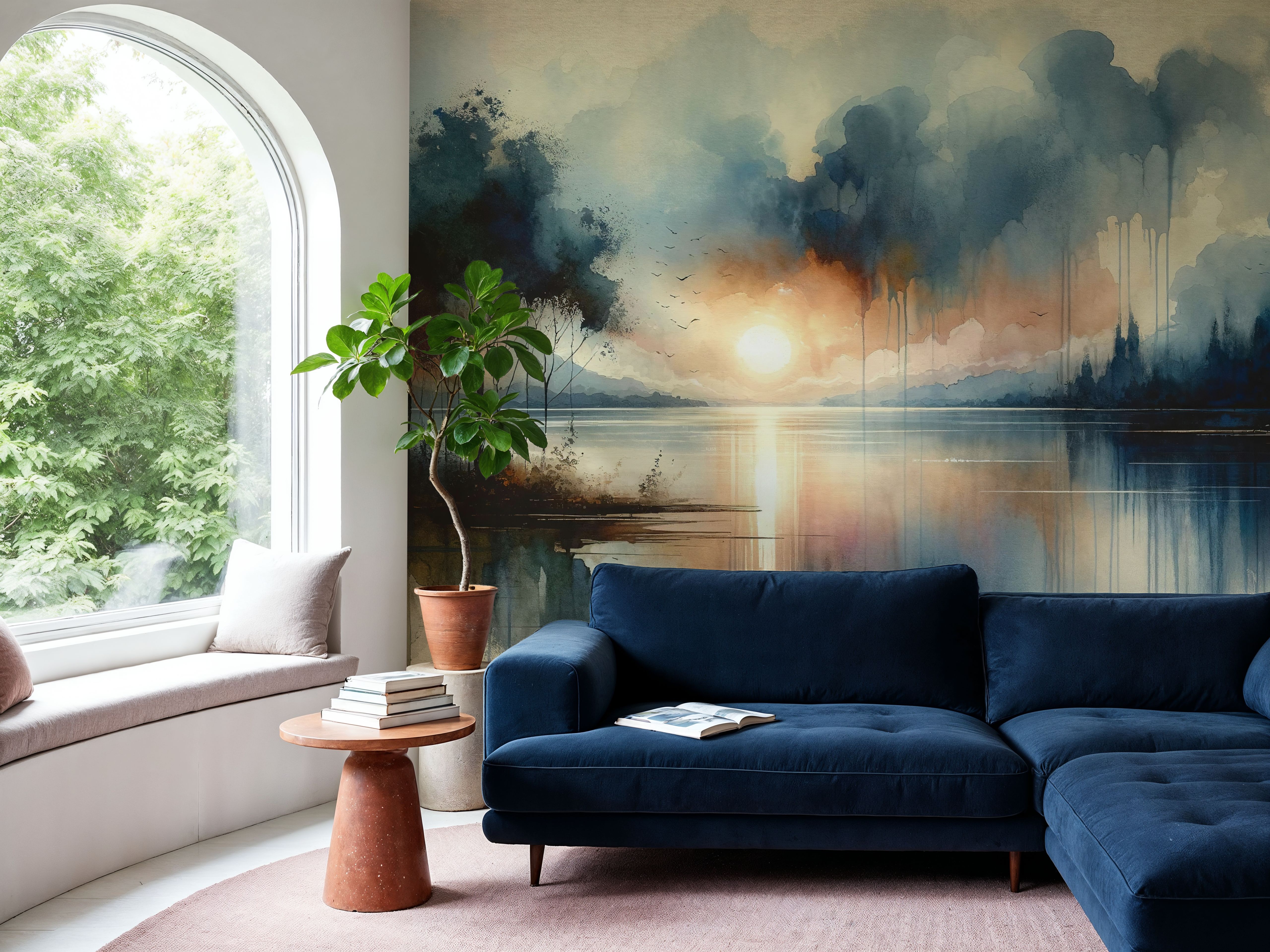 Watercolor Abstract Lake