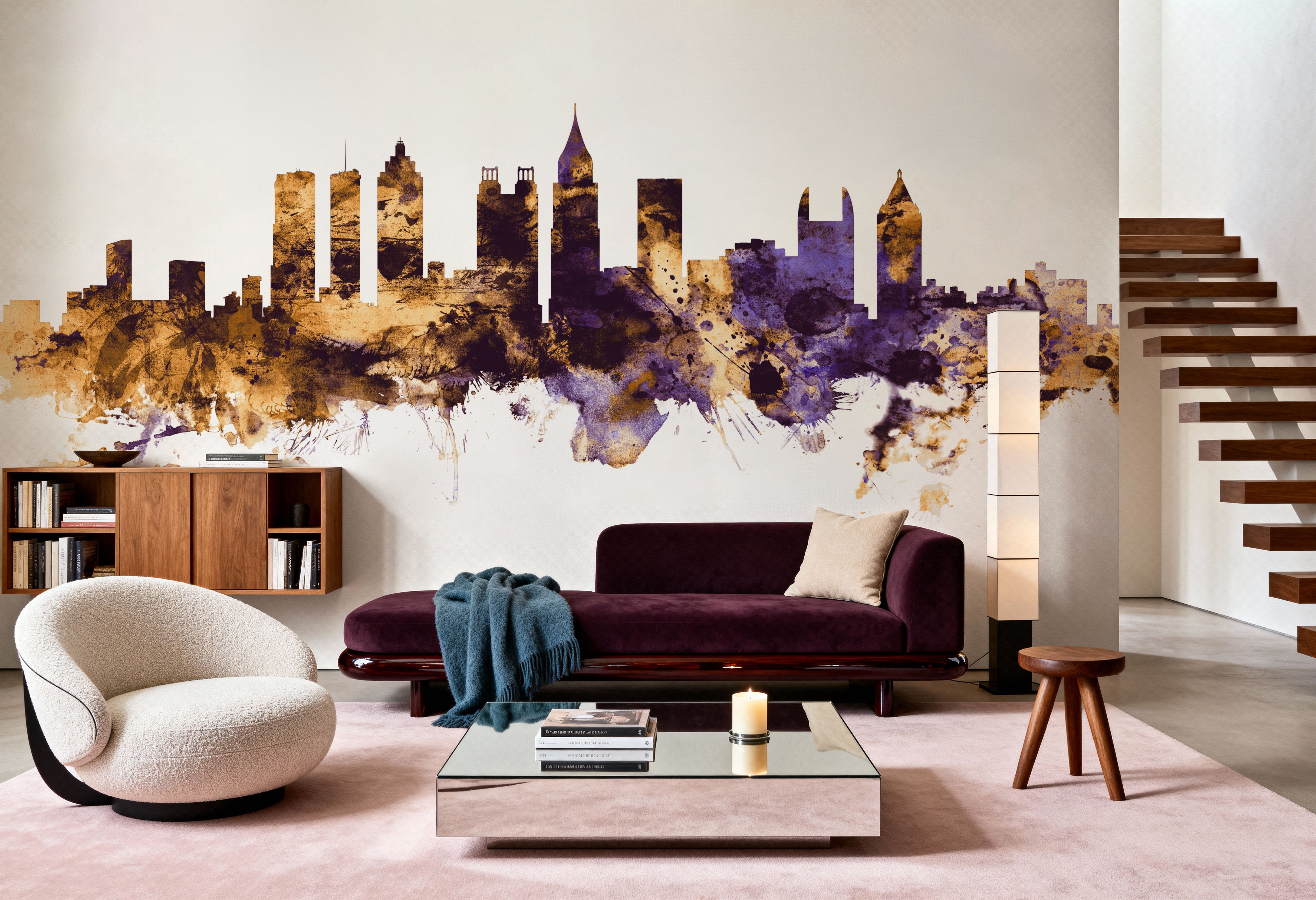 Atlanta Georgia Skyline Purple & Gold