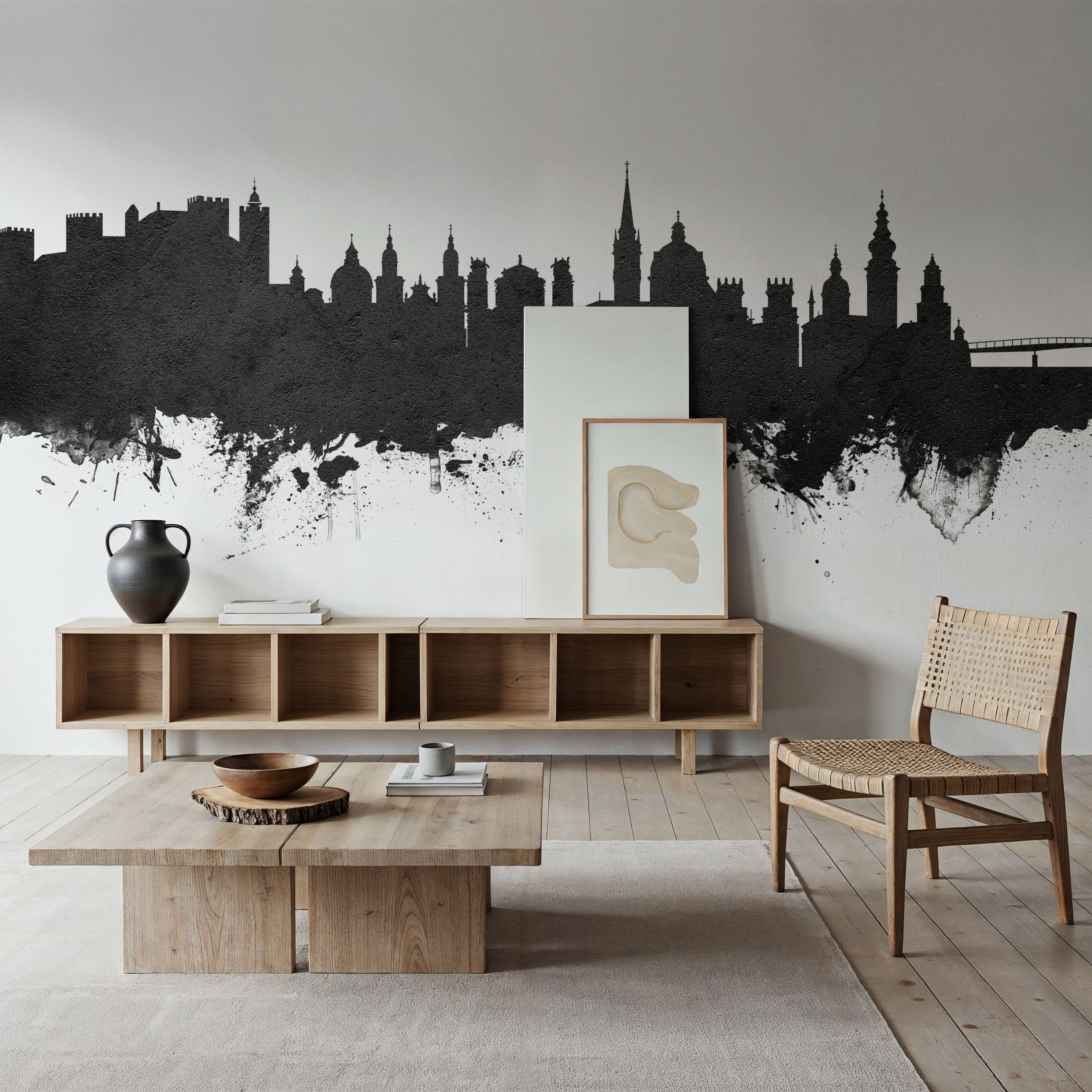 Salzburg Austria Skyline Black & White