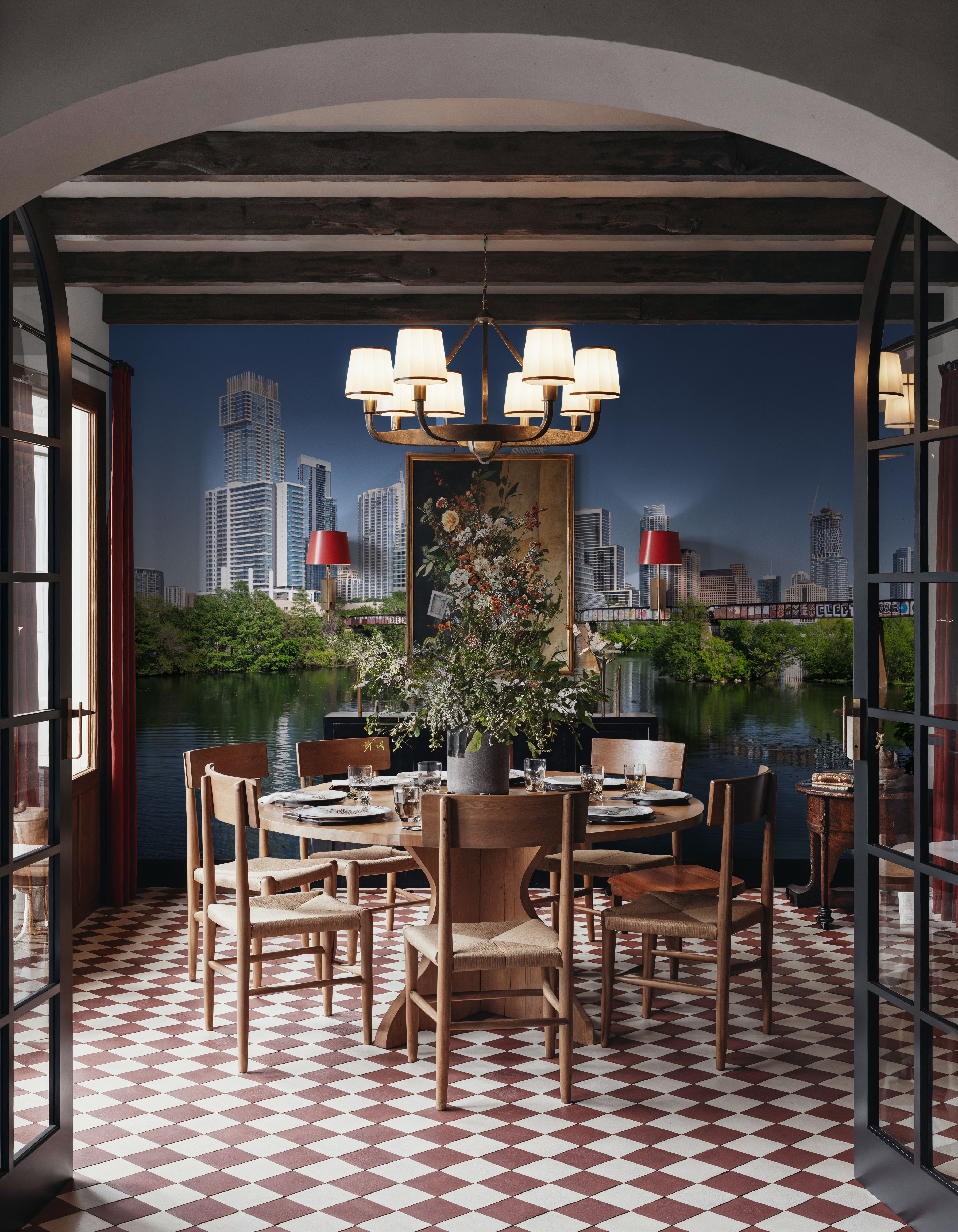 Fotomural - Riverside Reflections - Arquitectura - Salones - Wallism España - Pegar en la pared o Autoadhesivo