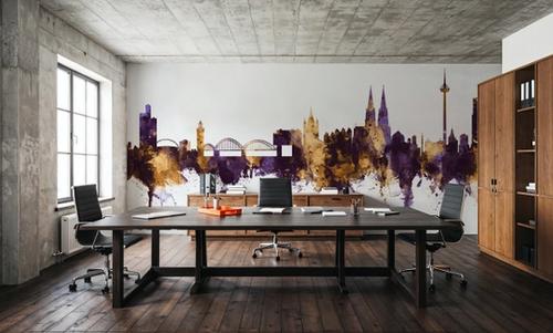 Cologne Germany Skyline Purple & Gold