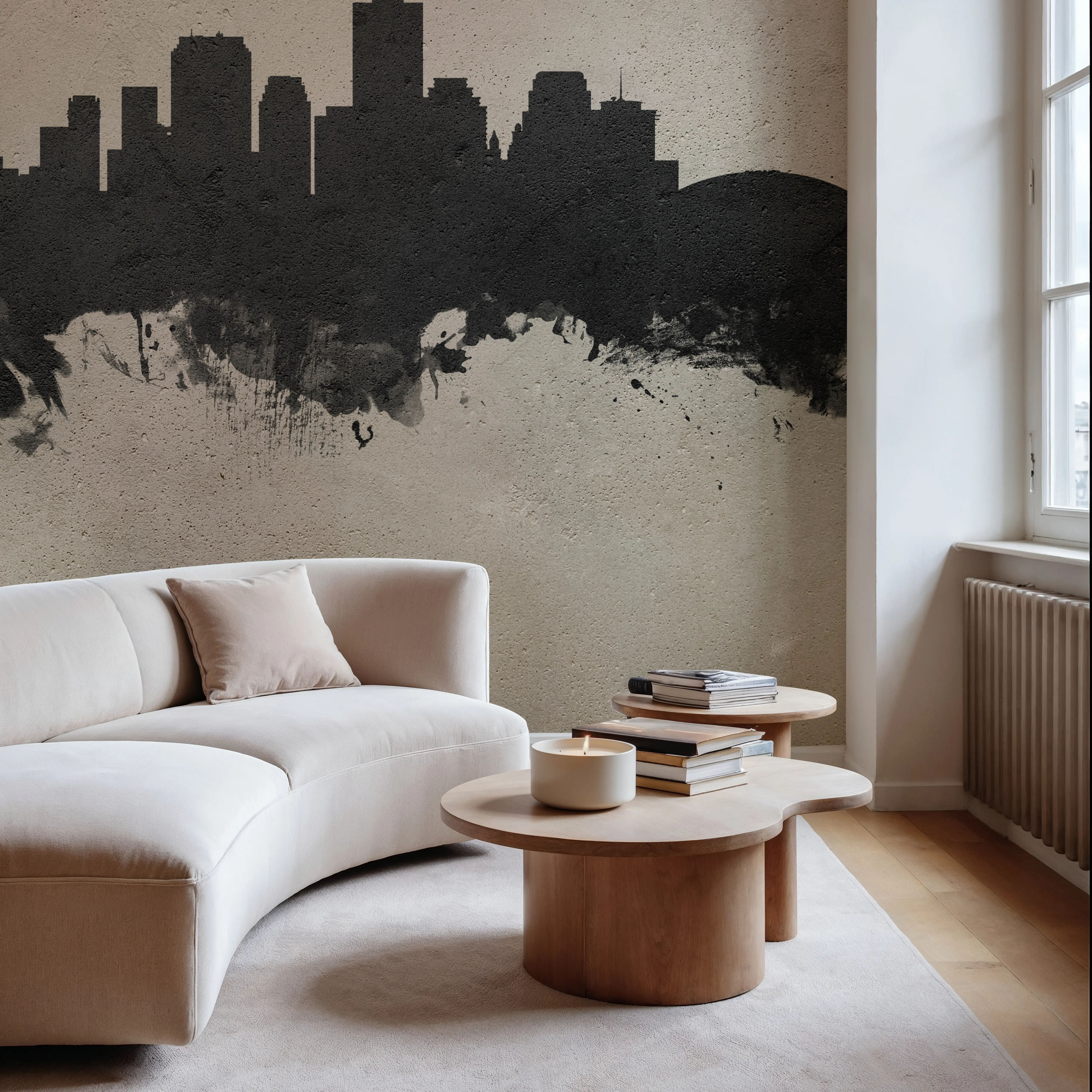 Papier Peint Panoramique - New Orleans Louisiana Skyline Concrete - Contemporain - Gris - Bureaux - Wallism Belgique - Encollage au mur ou Autocollant