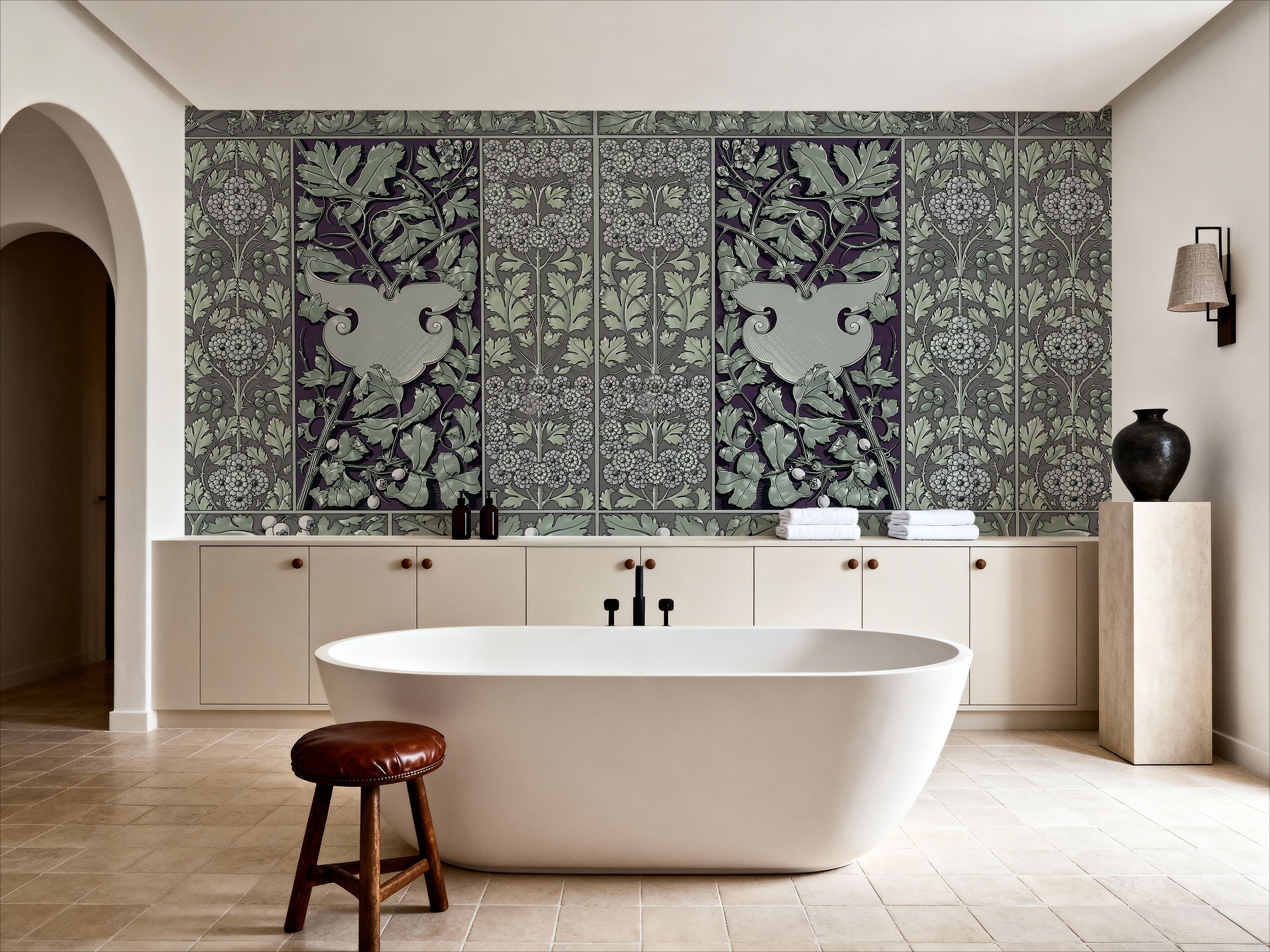 Flowers and Berries Green