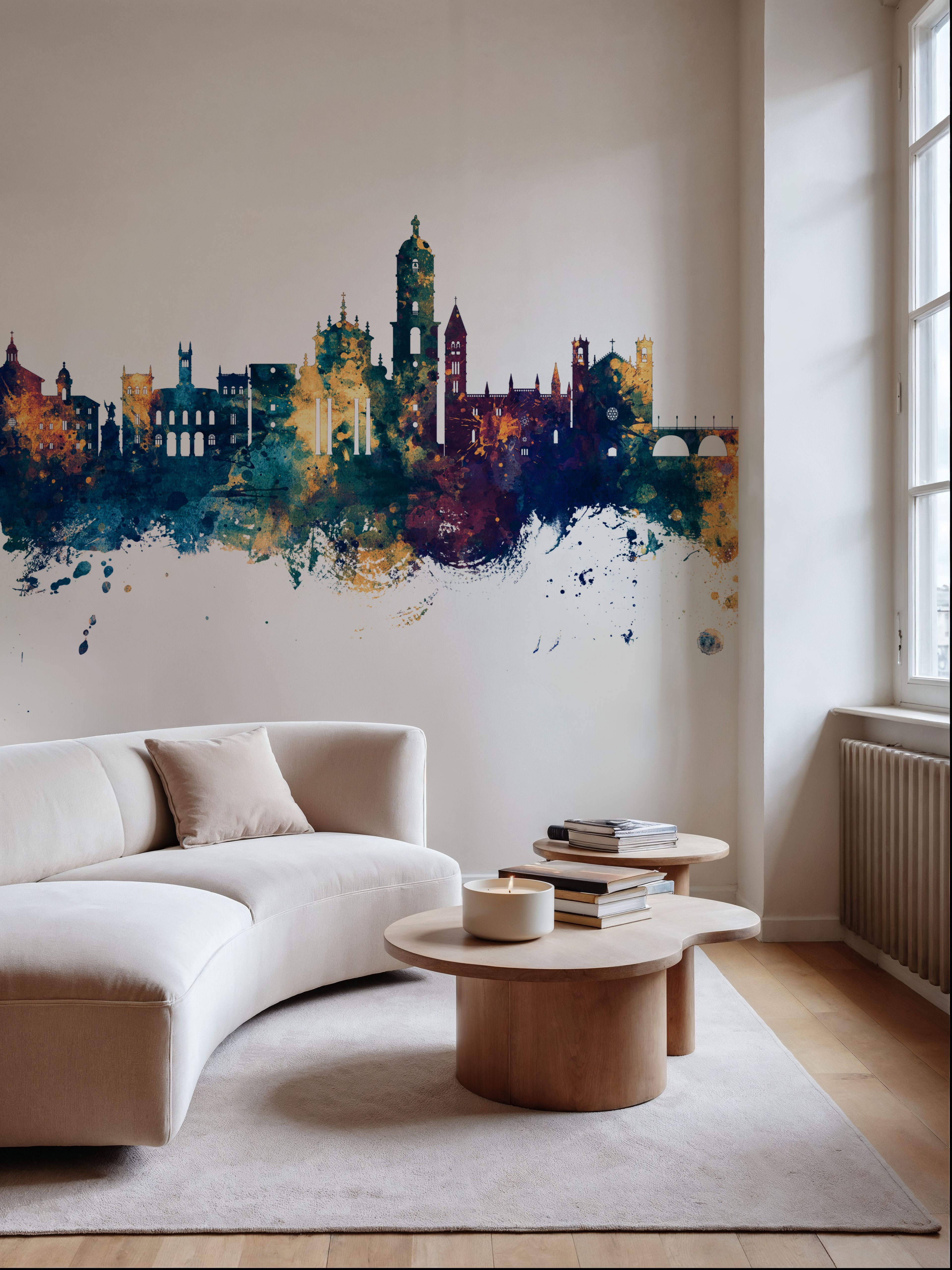 Valladolid Spain Skyline Blue & Bronze