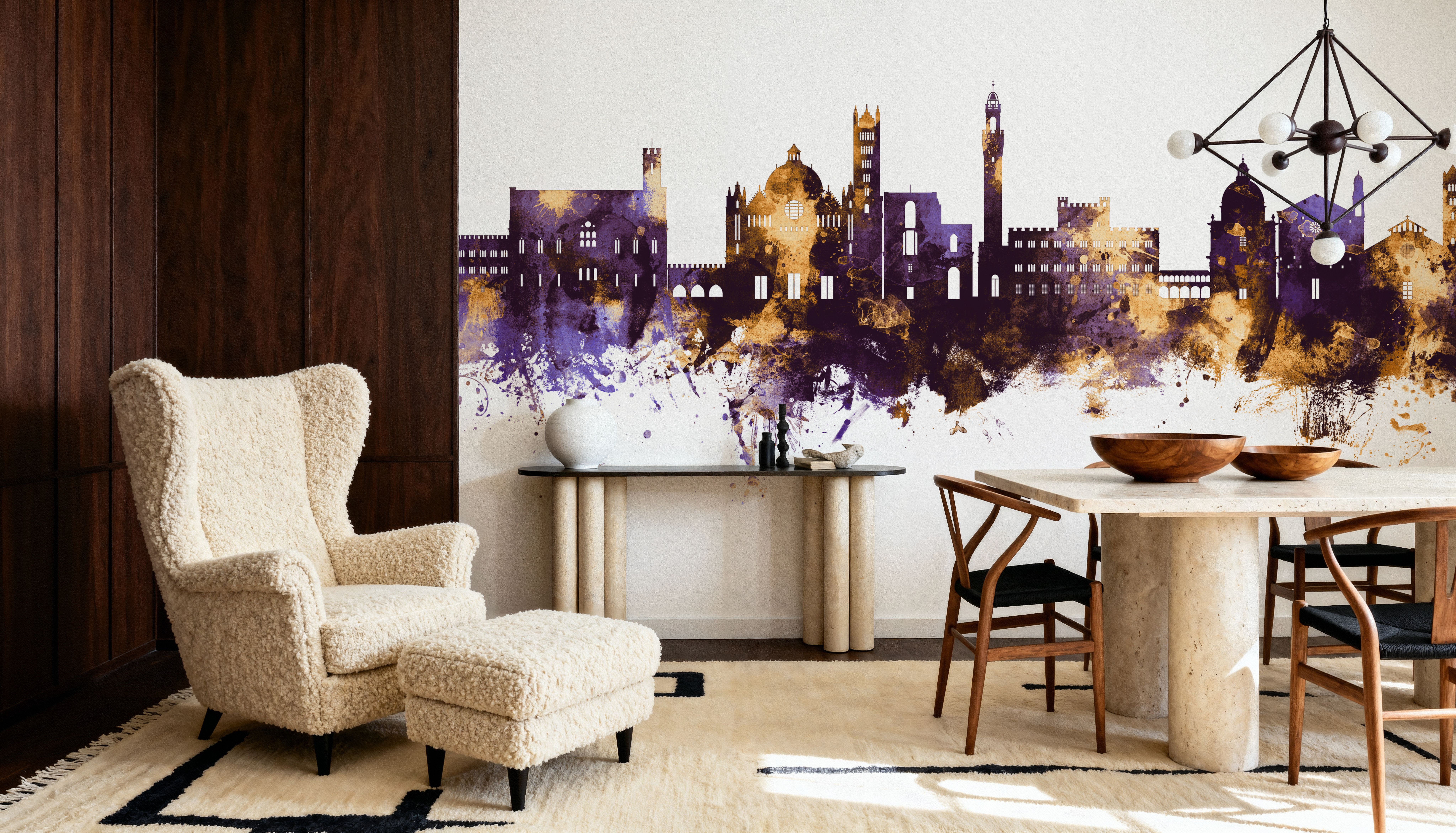 Siena Italy Skyline Purple & Gold