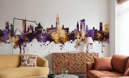 Bolton England Skyline Purple & Gold