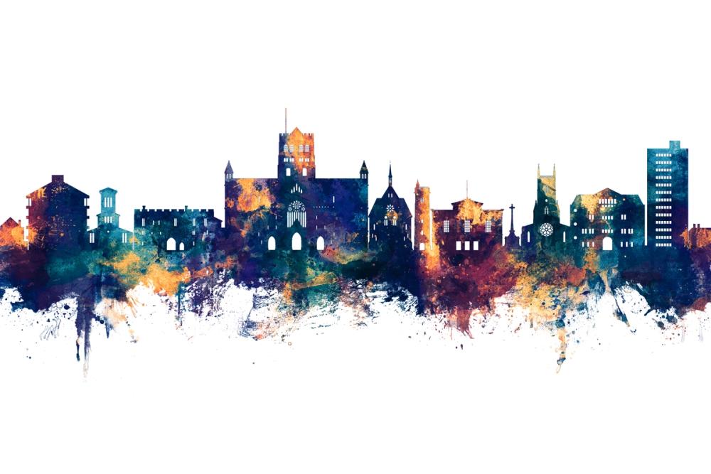 St Albans England Skyline Blue & Bronze