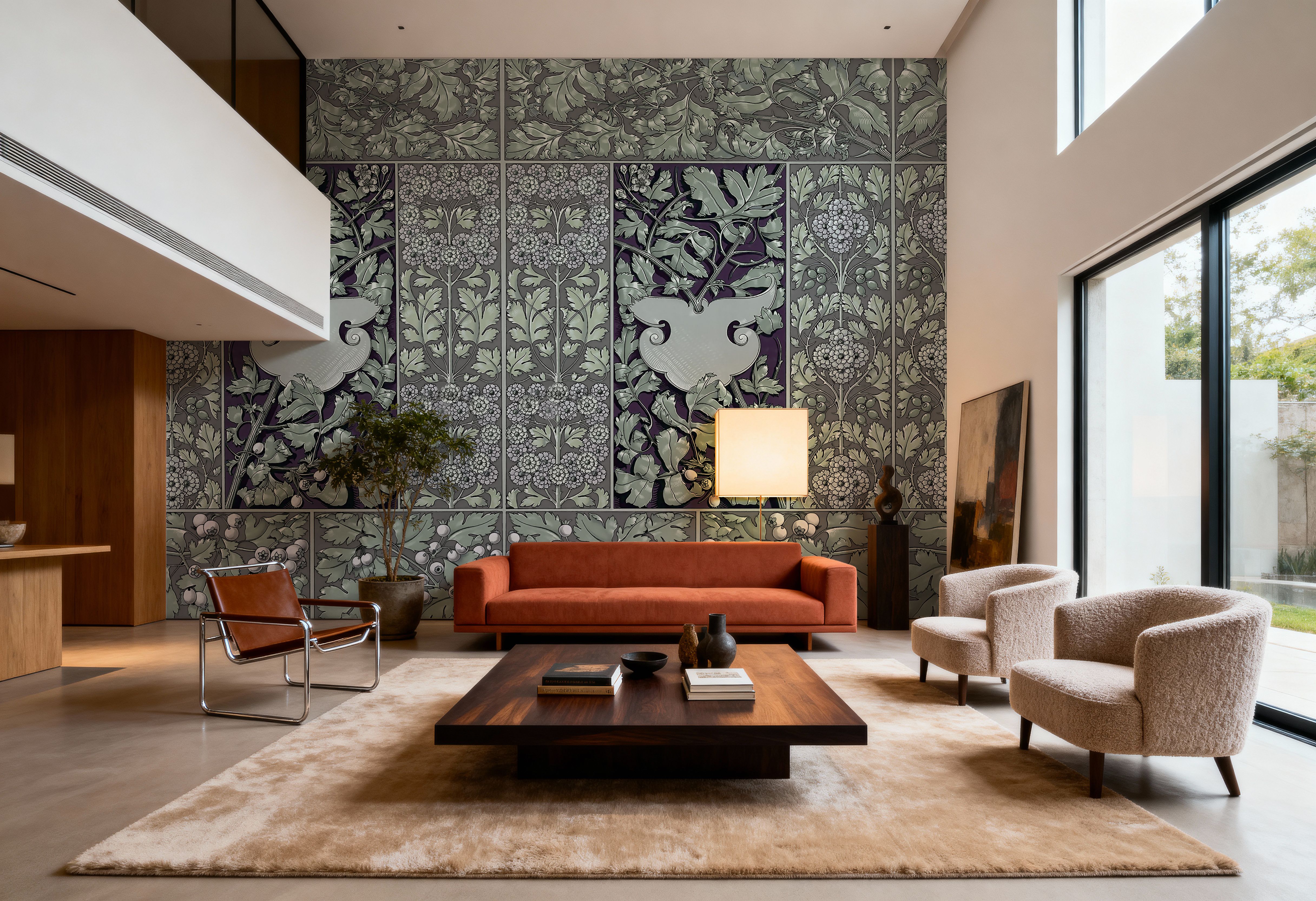 Flowers and Berries Green