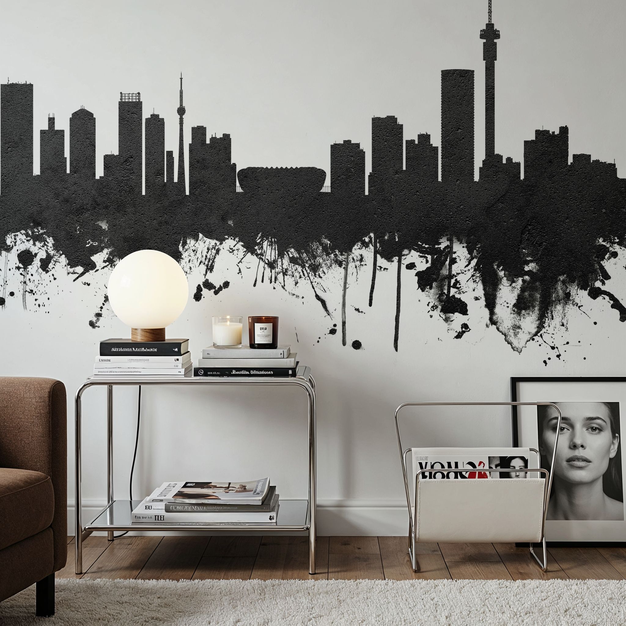 Johannesburg South Africa Skyline Black & White
