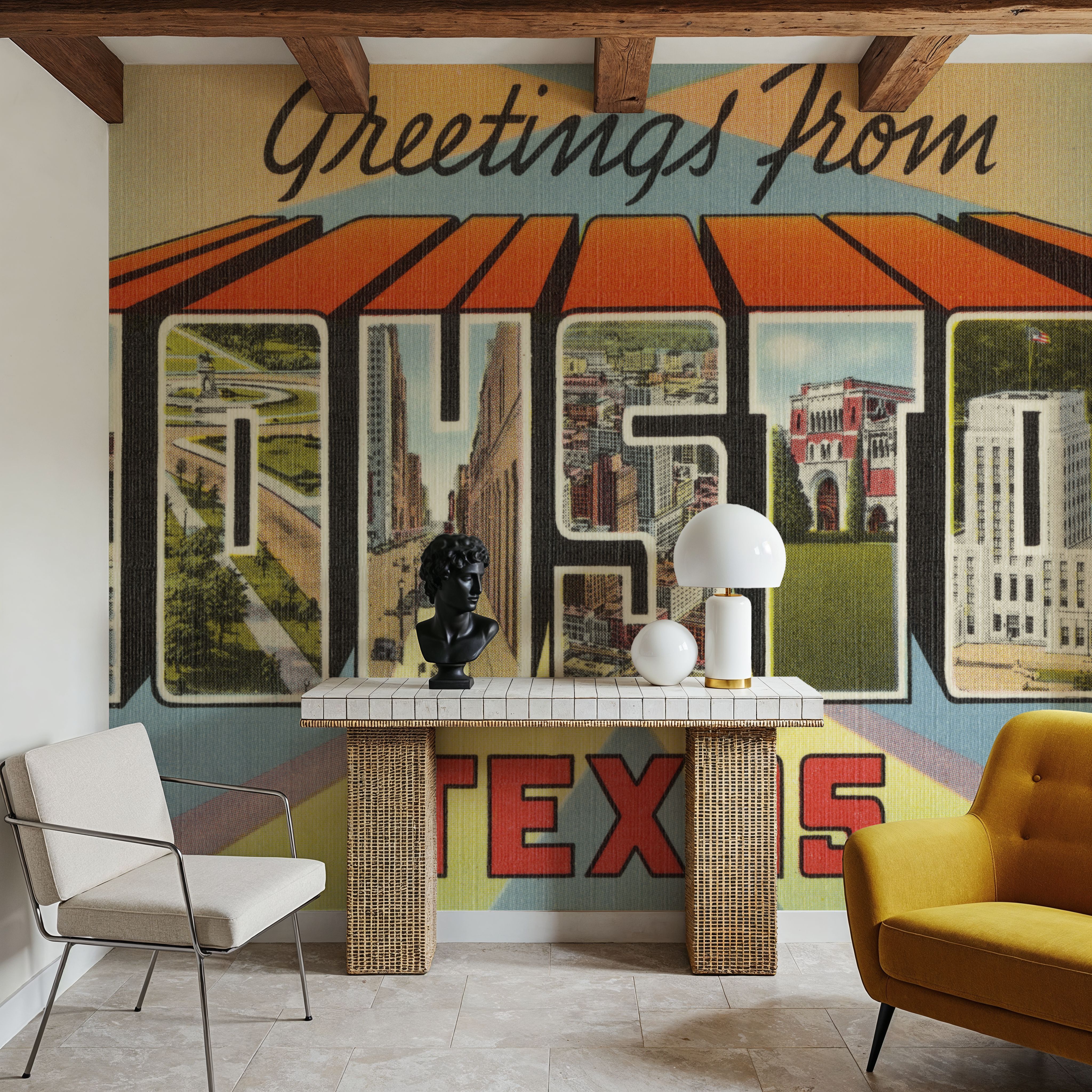 Greetings from Houston - Screenprint Postcard