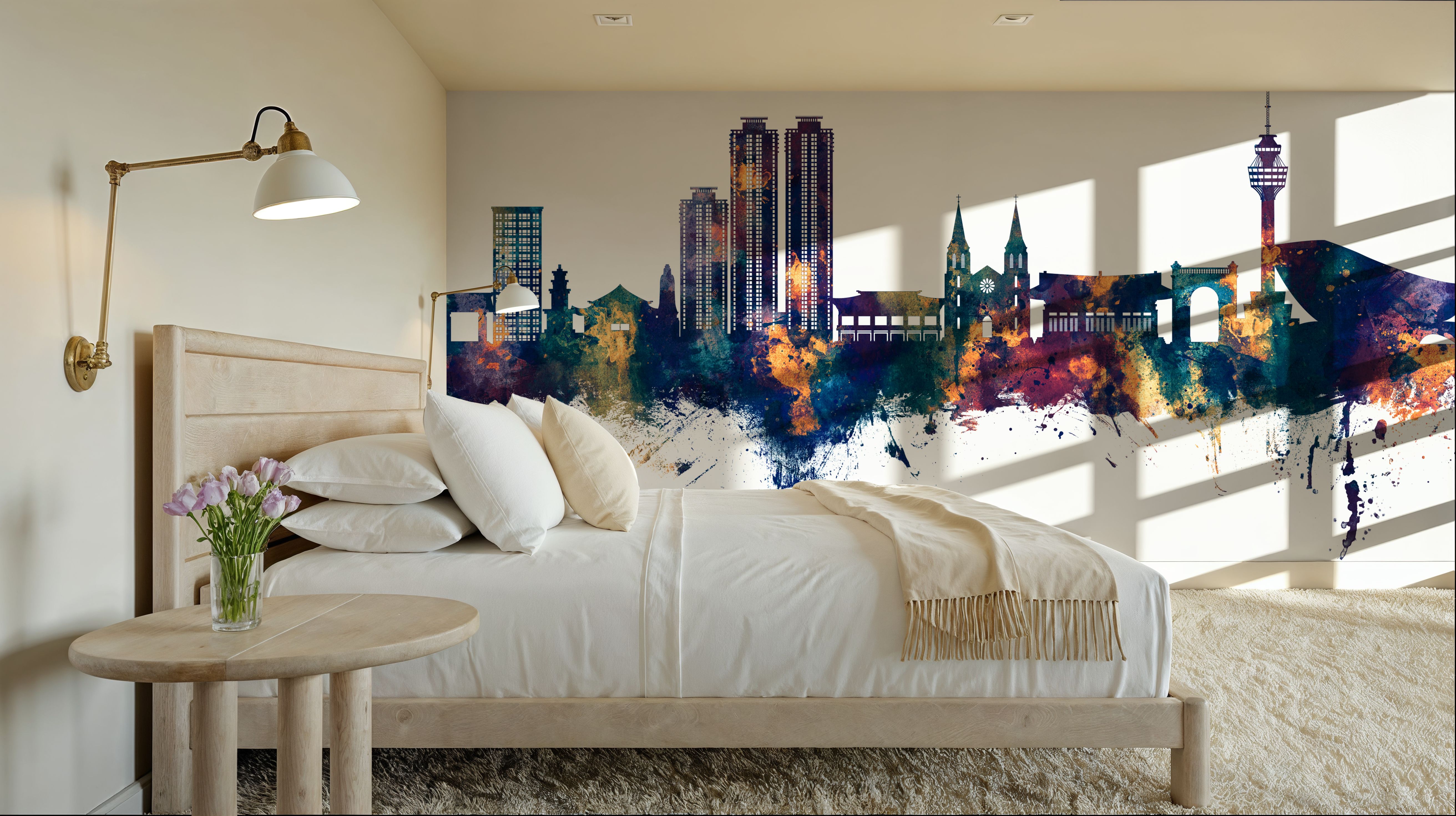 Daegu South Korea Skyline Blue & Bronze