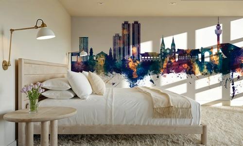 Daegu South Korea Skyline Blue & Bronze