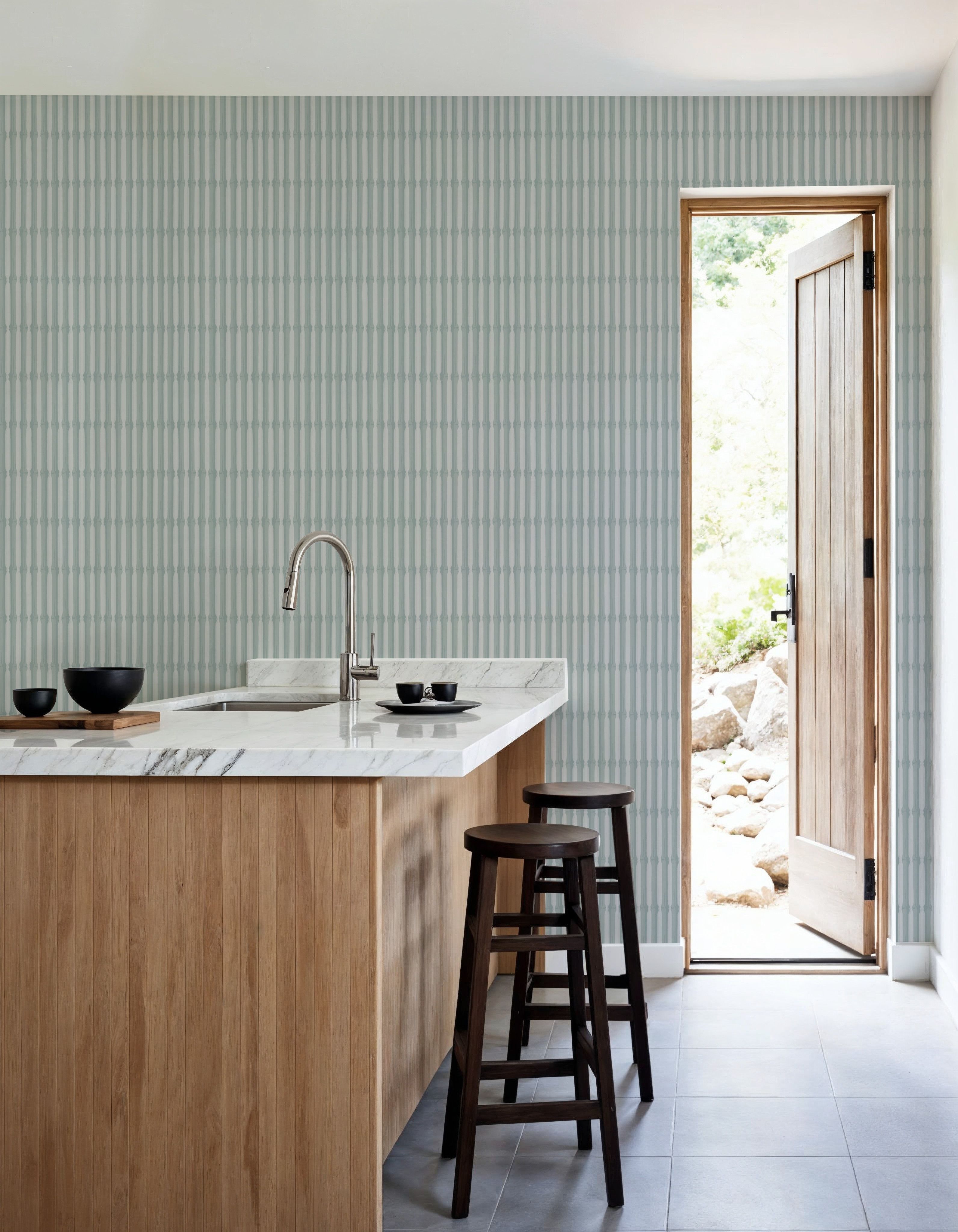 Bamboo Stripes, Duck Egg