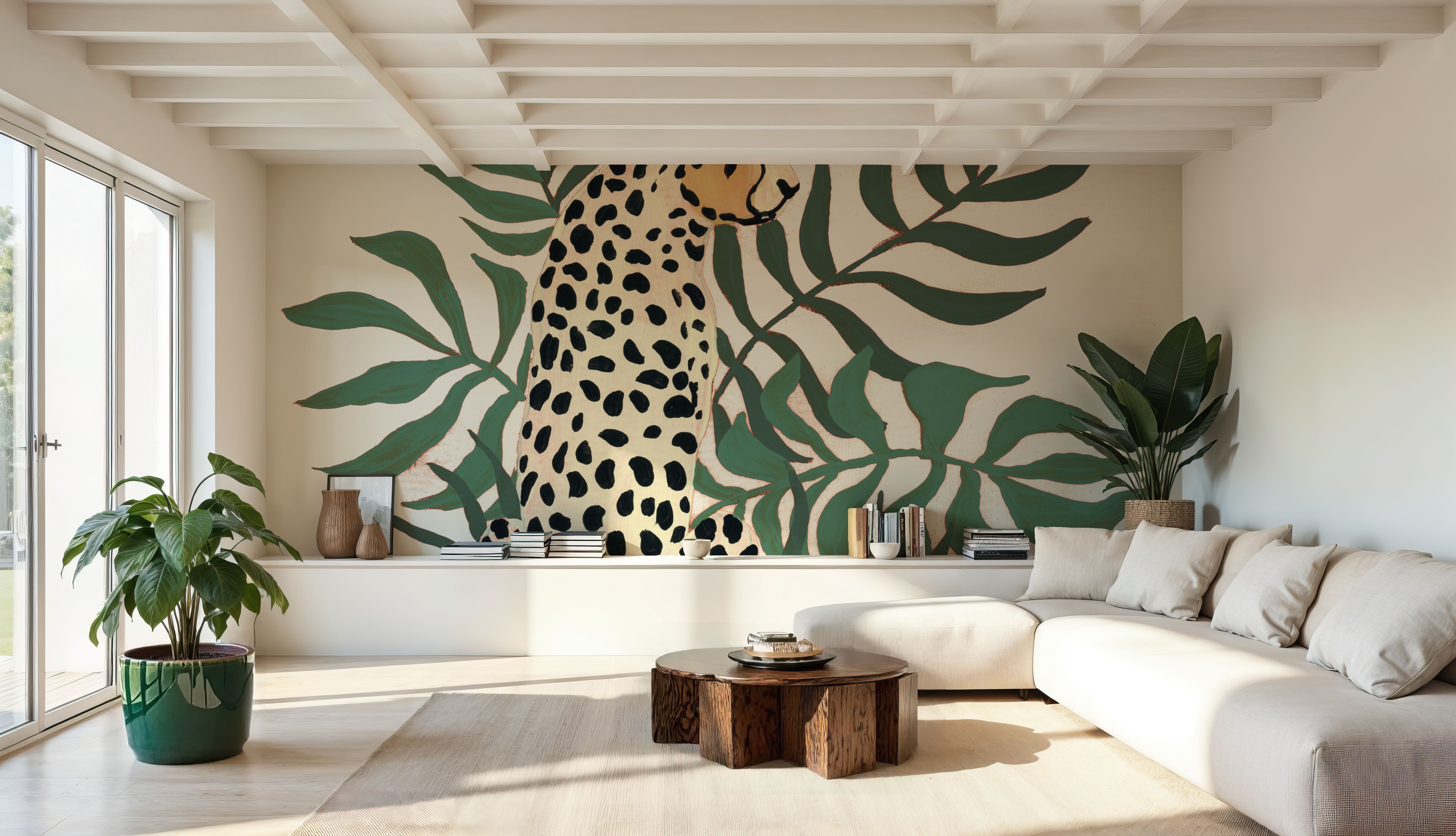 Sitting Cheetah Cream