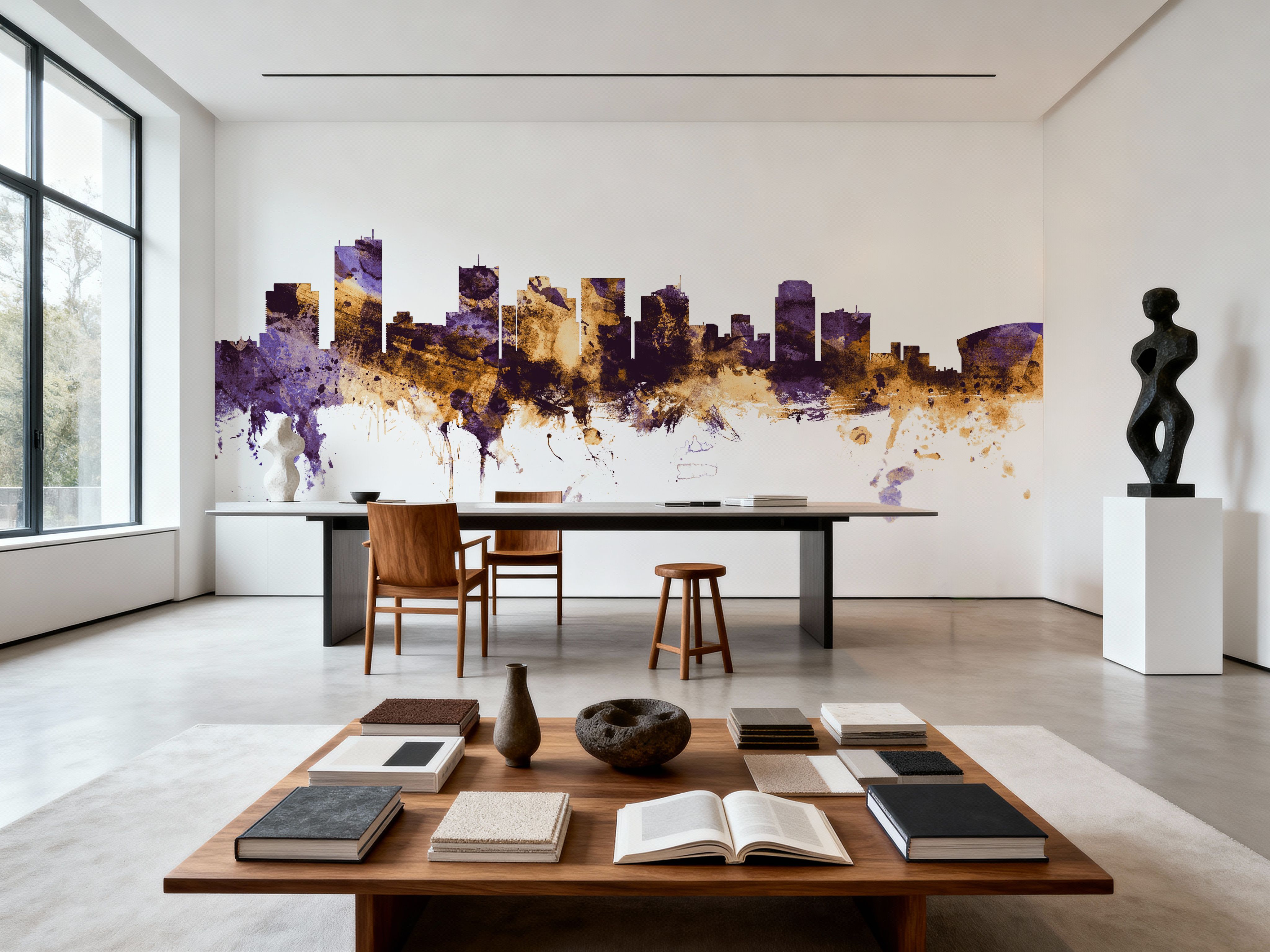 Phoenix Skyline Purple & Gold, Wallpaper