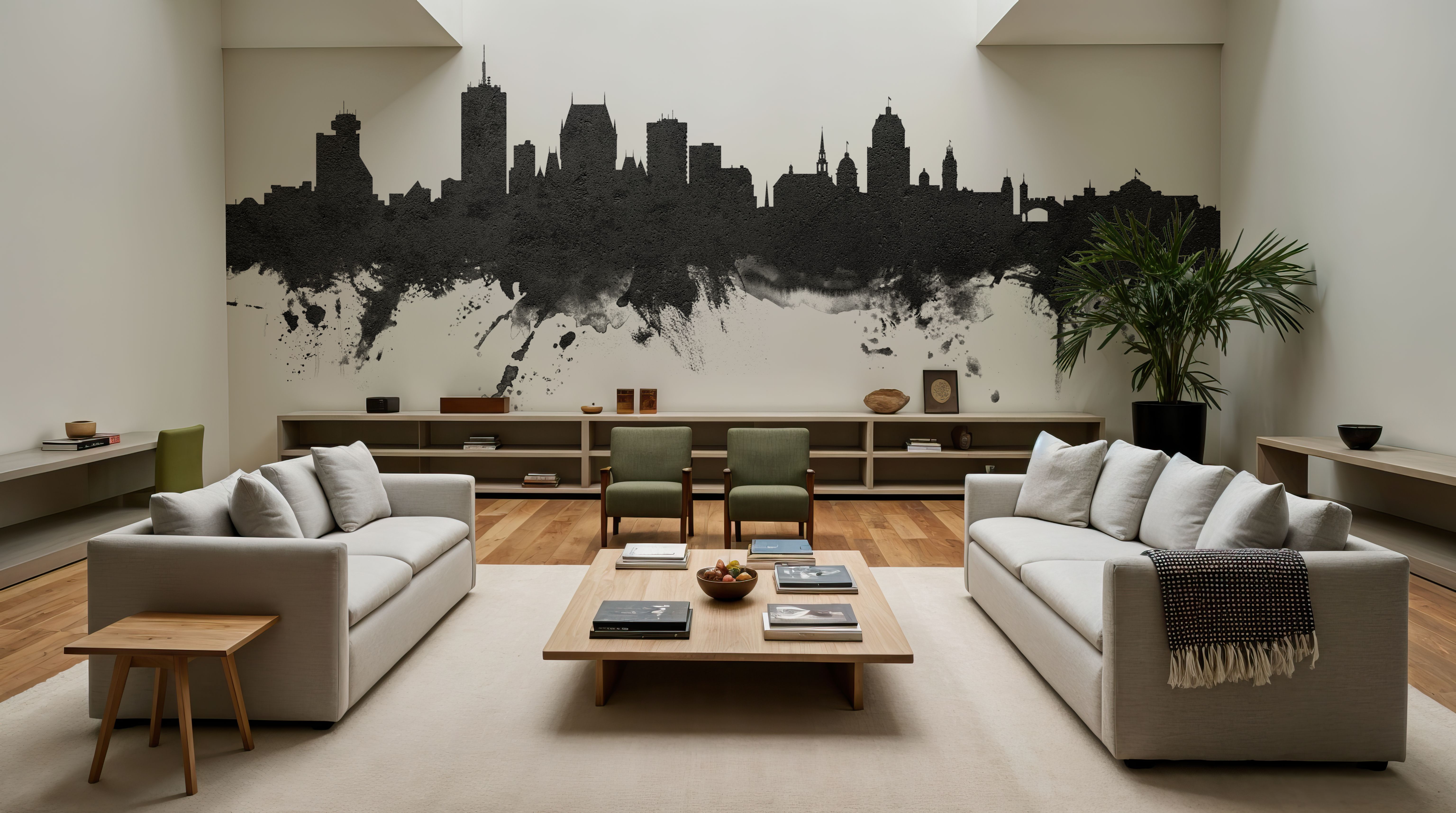 Quebec Canada Skyline Black & White