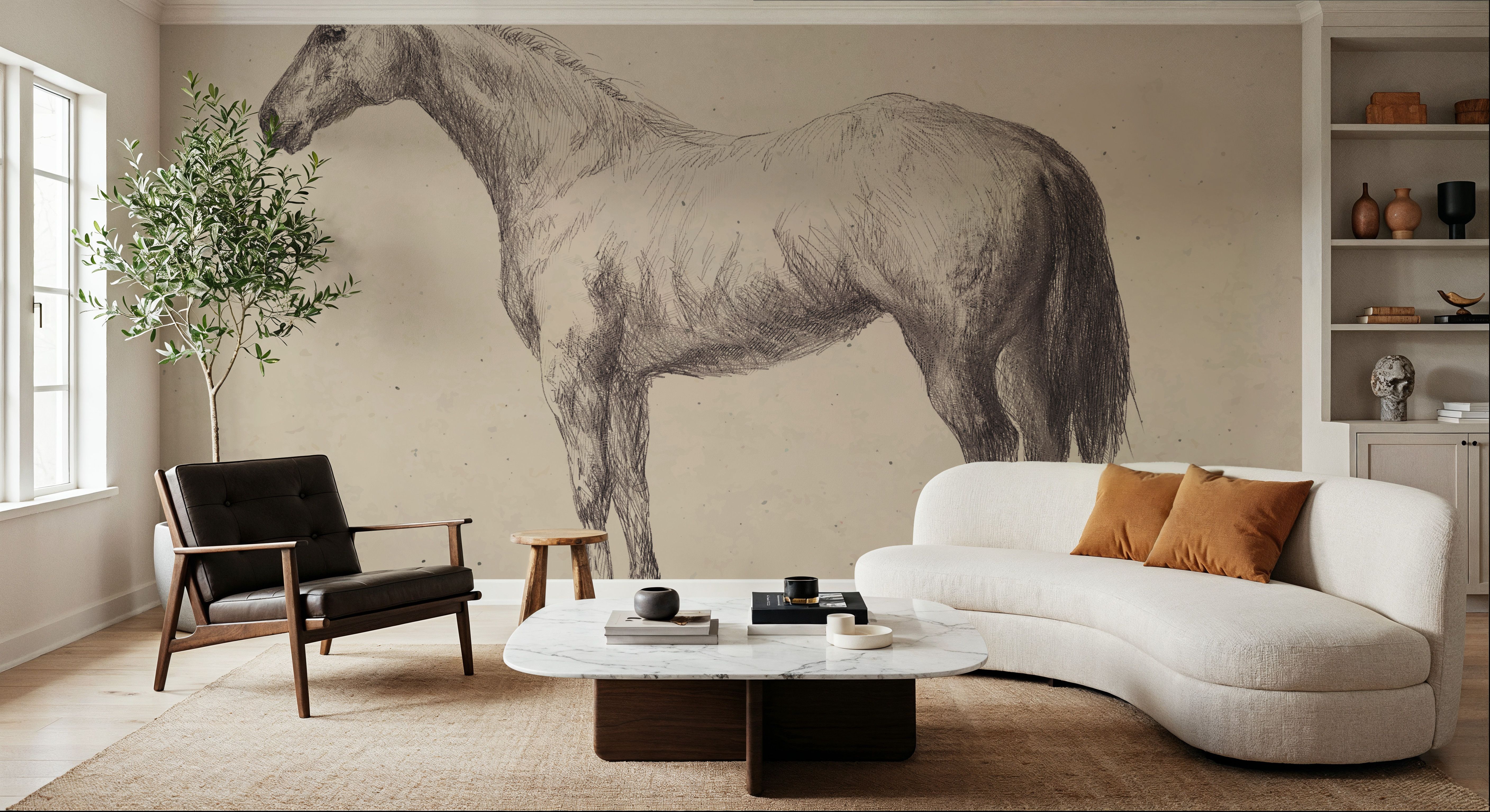 Standing Horse Sketch, Tapeten