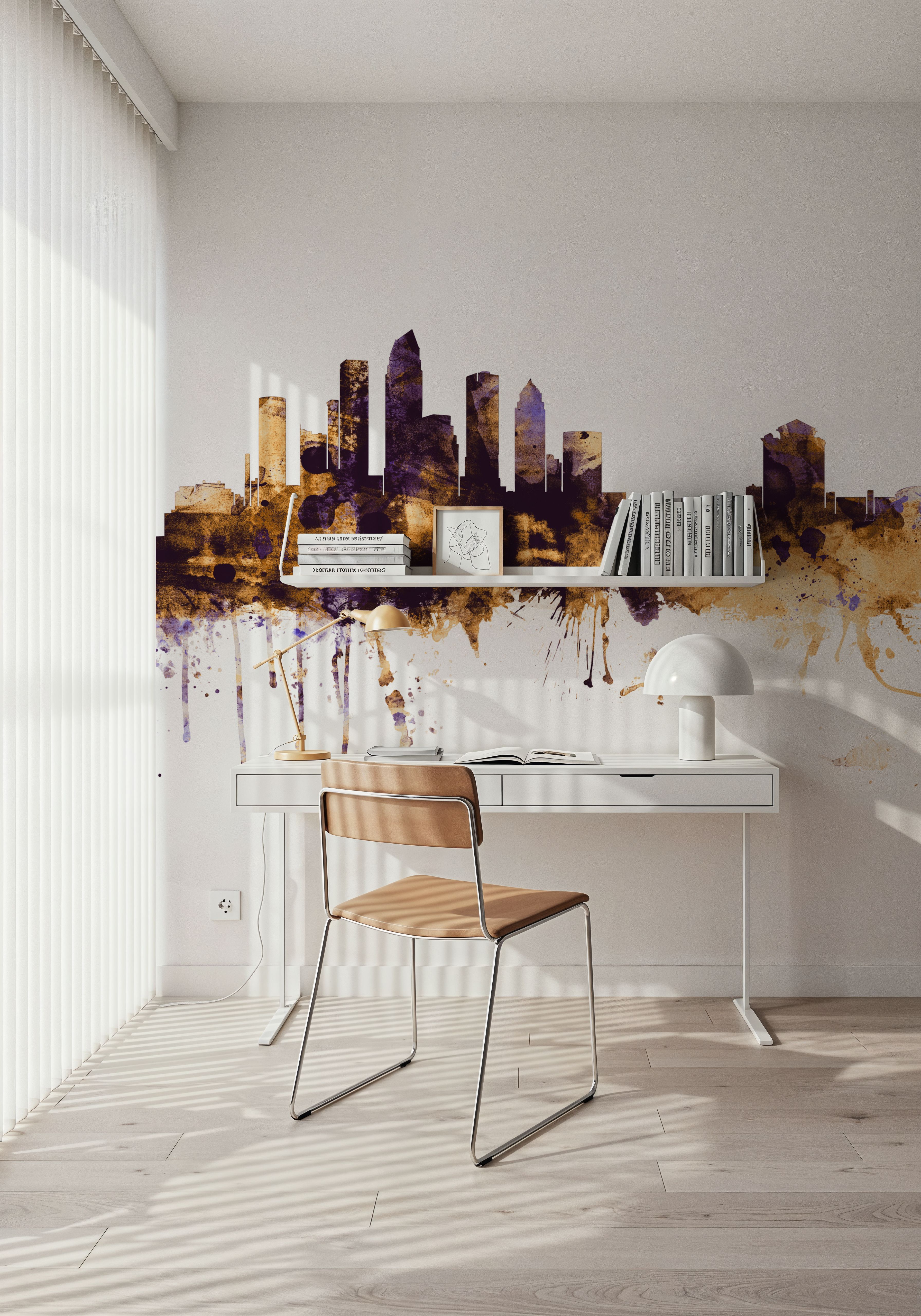 Tampa Florida Skyline Purple & Gold