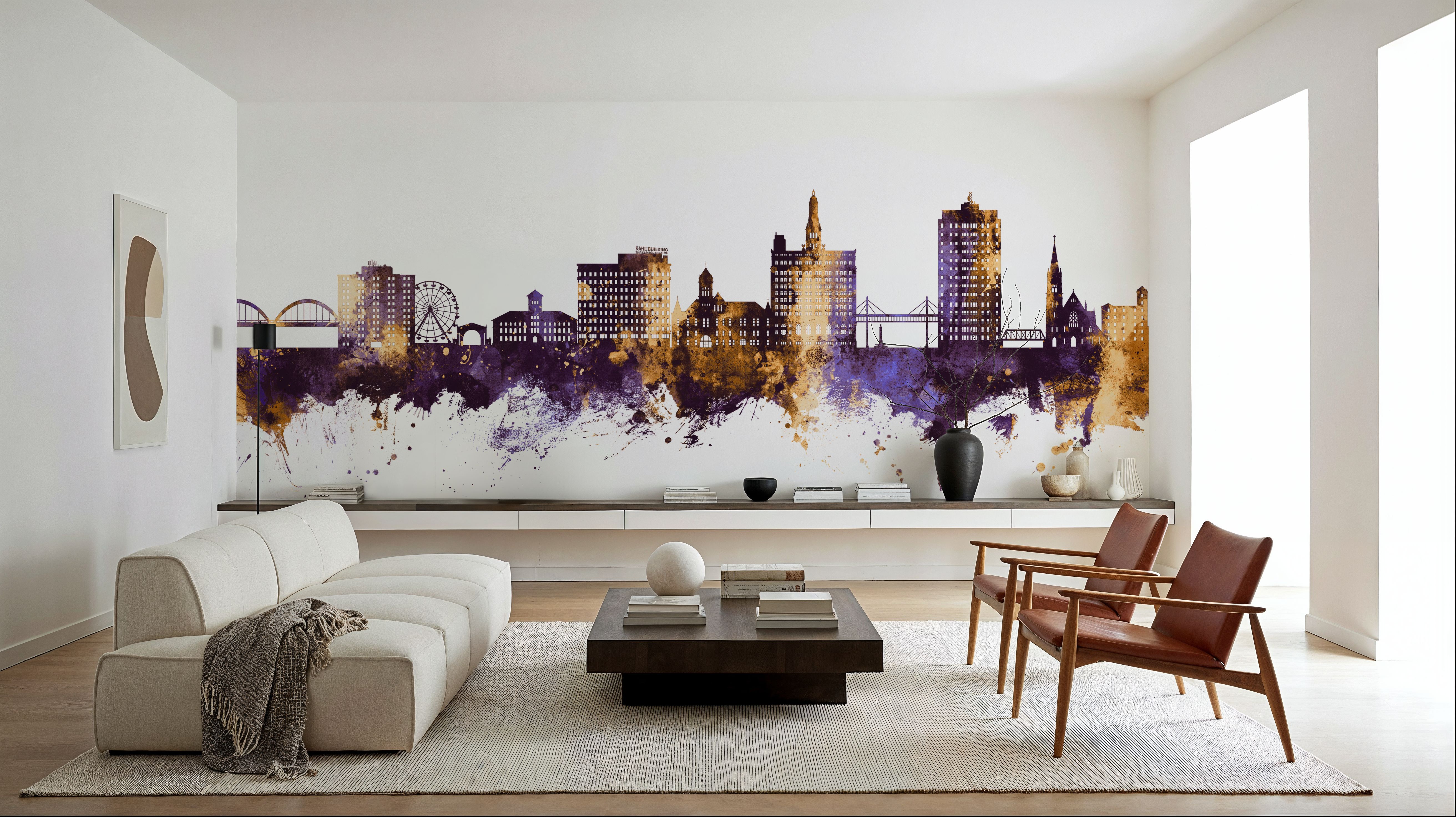 Davenport Iowa Skyline Purple & Gold