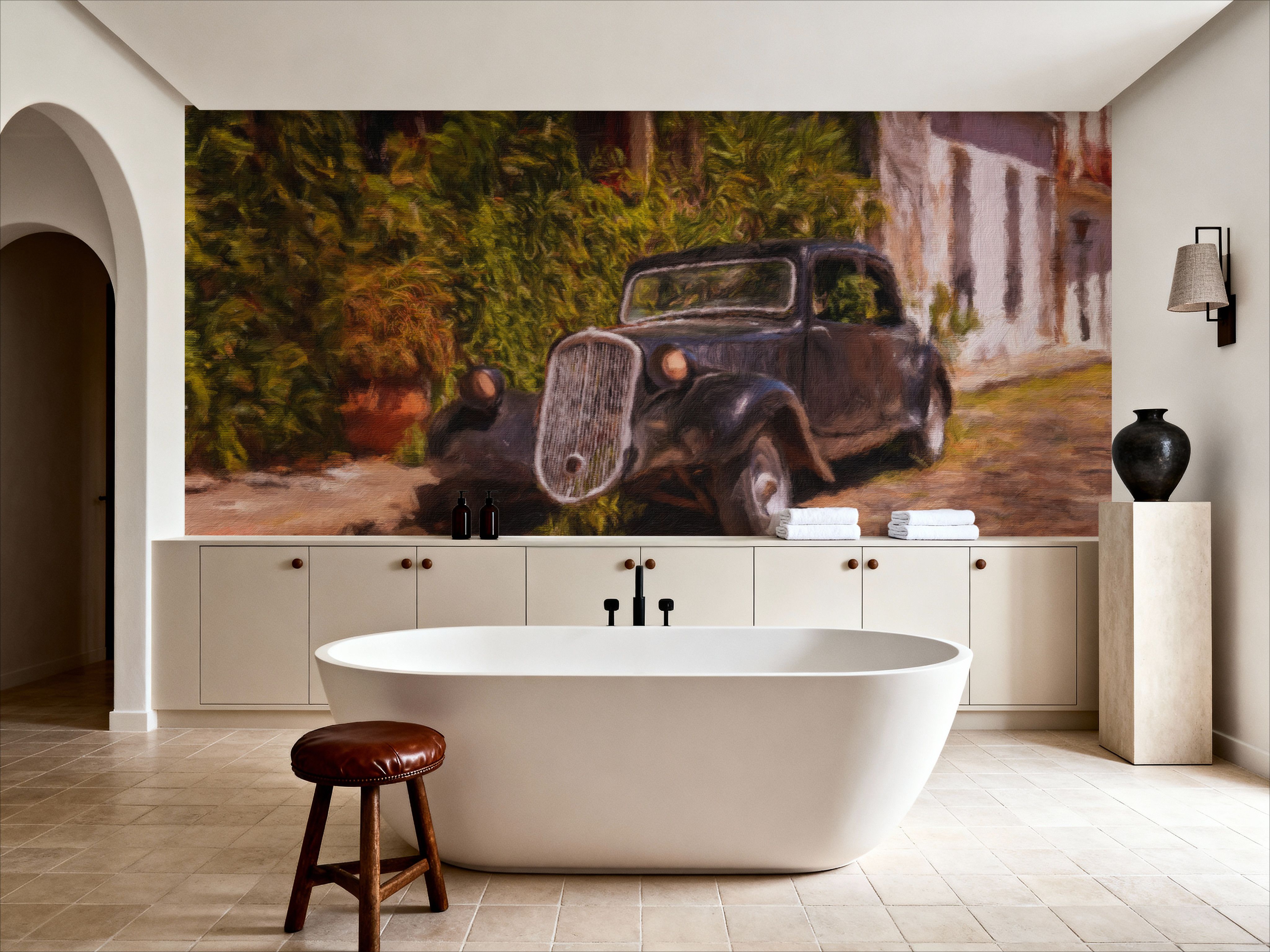 Antique Car Uruguay on Canvas