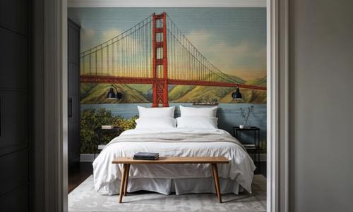 Greetings from Golden Gate - Screenprint Postcard