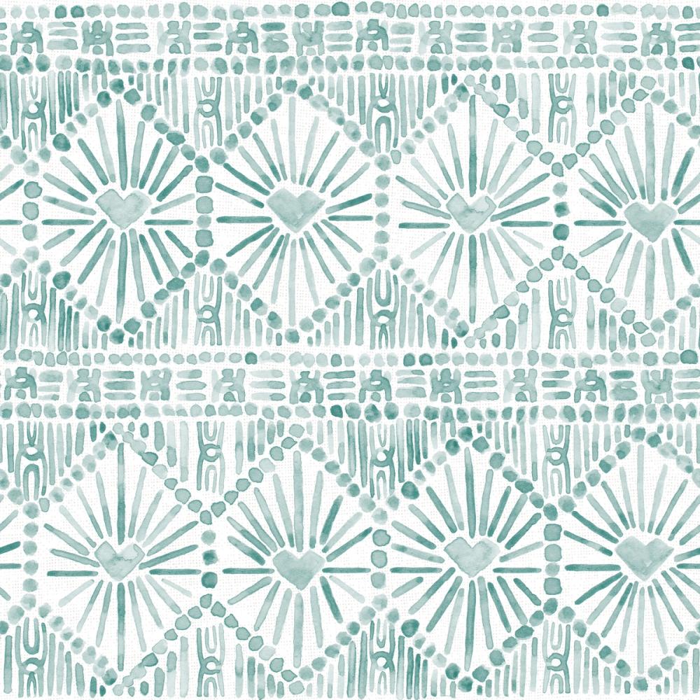 Paradise Fountain Blue on White