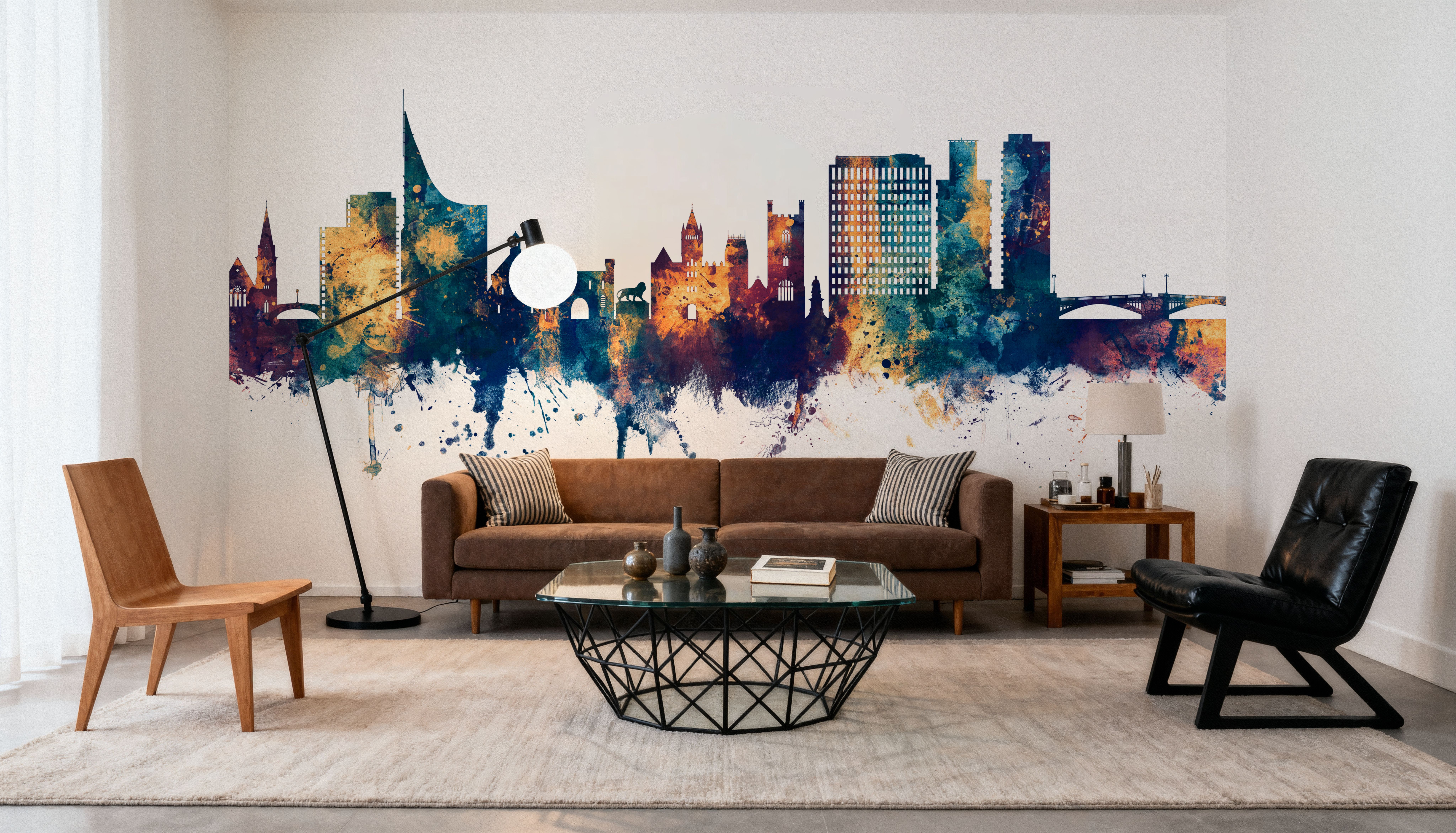 Reading England Skyline Blue & Bronze