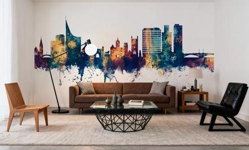 Reading England Skyline Blue & Bronze