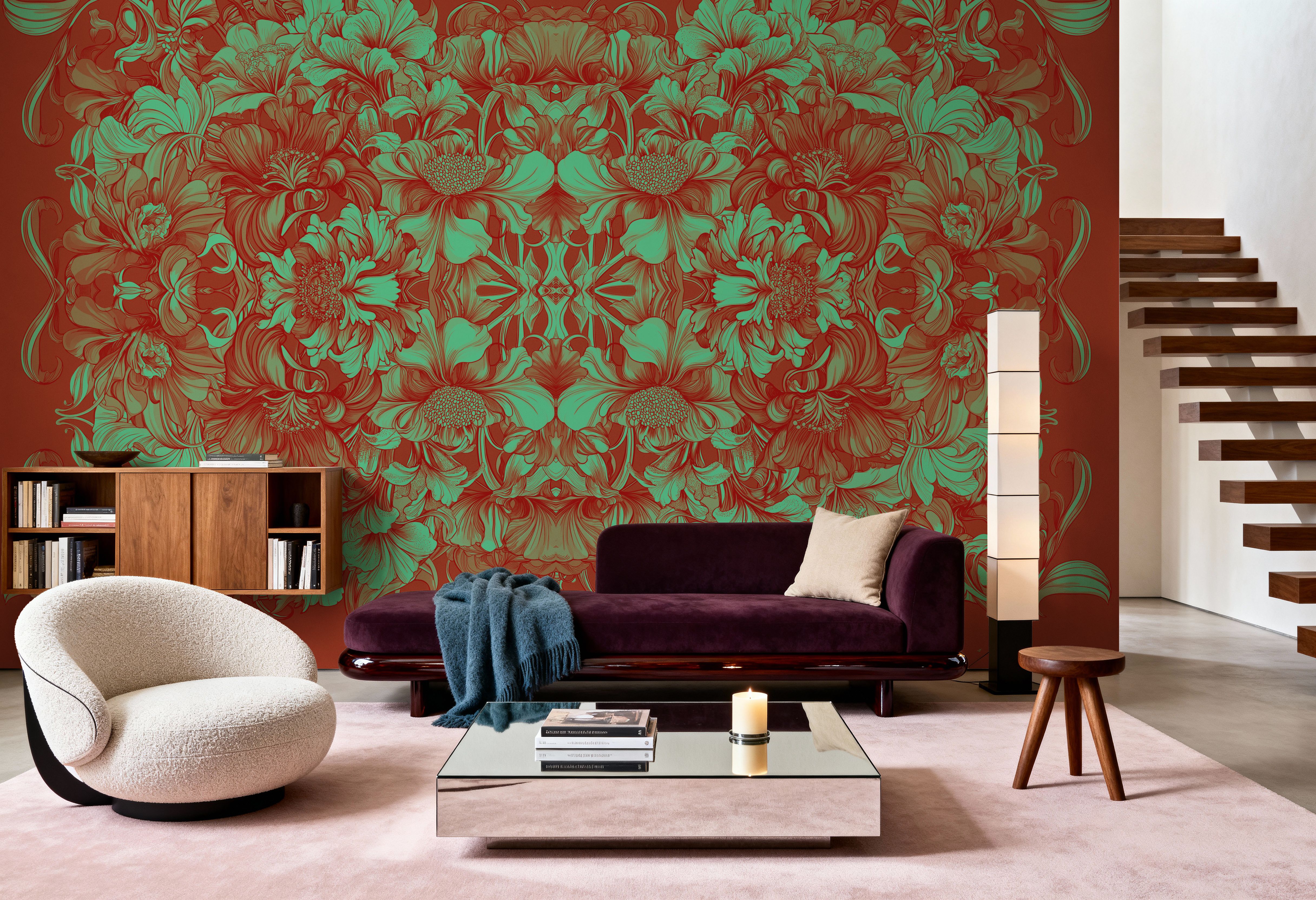 Scandi Flower Ceiling VI, Papier peint