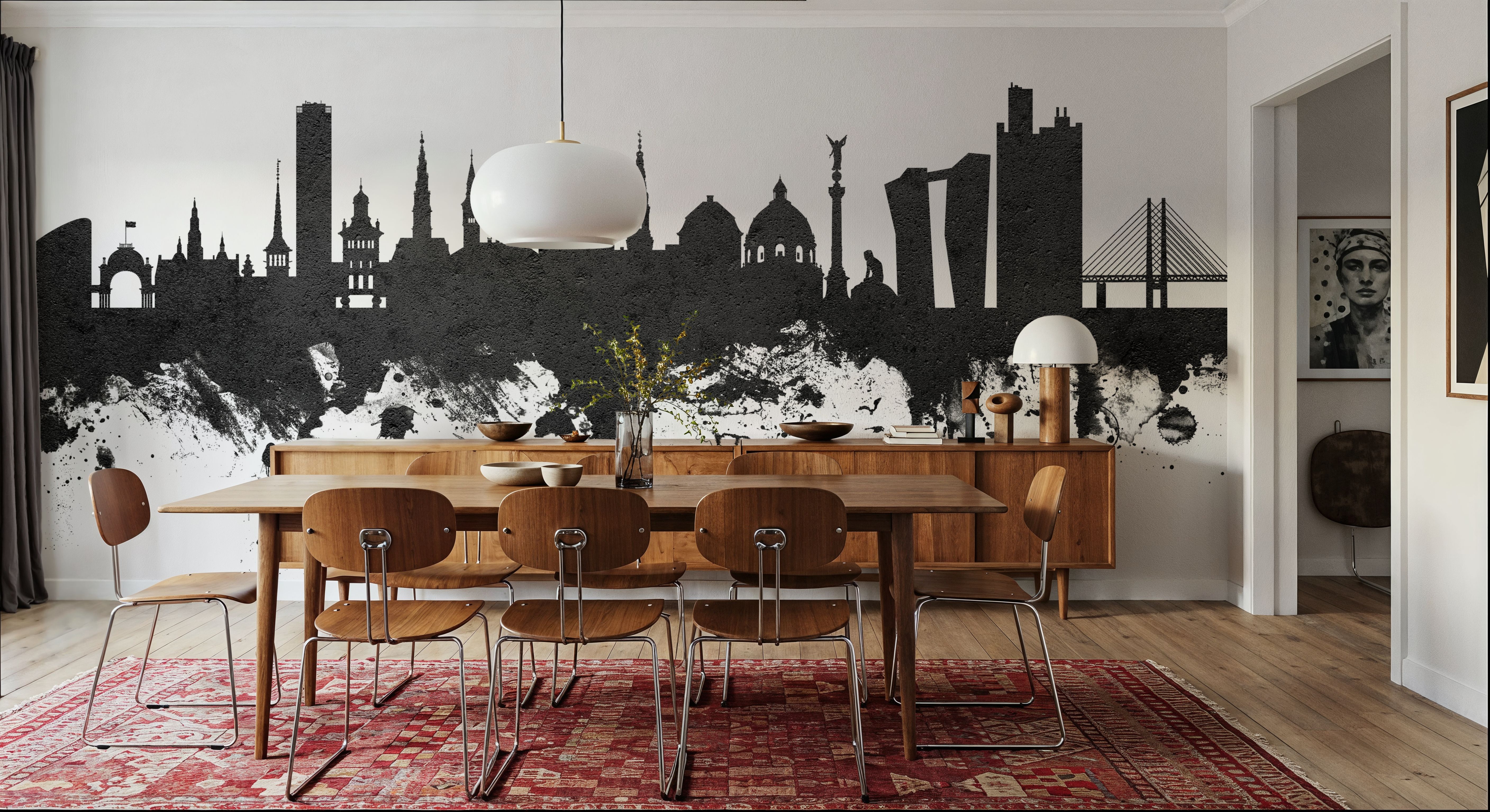 Copenhagen Skyline Black & White