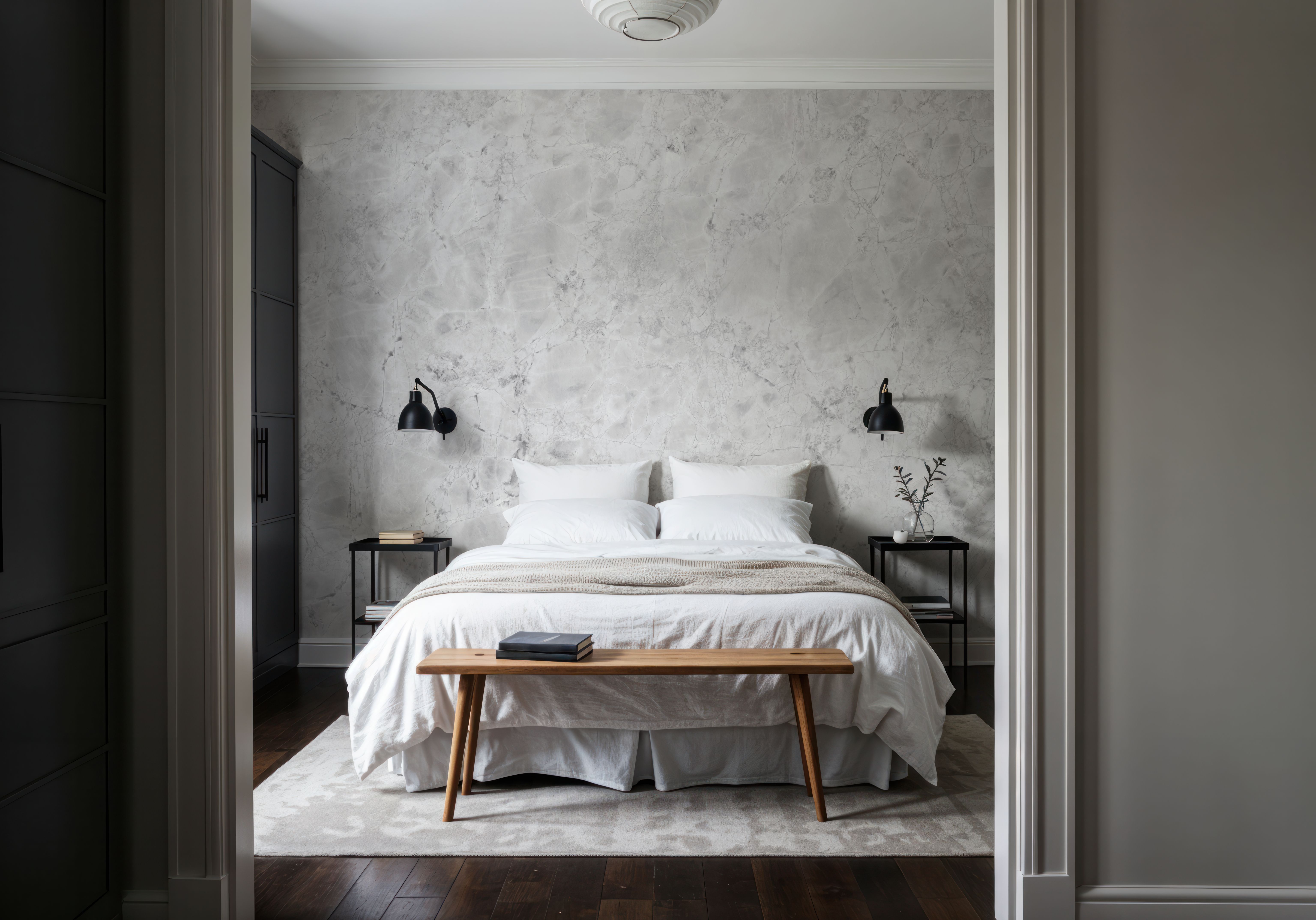 Opal White Dolomite Marble, Wallpaper