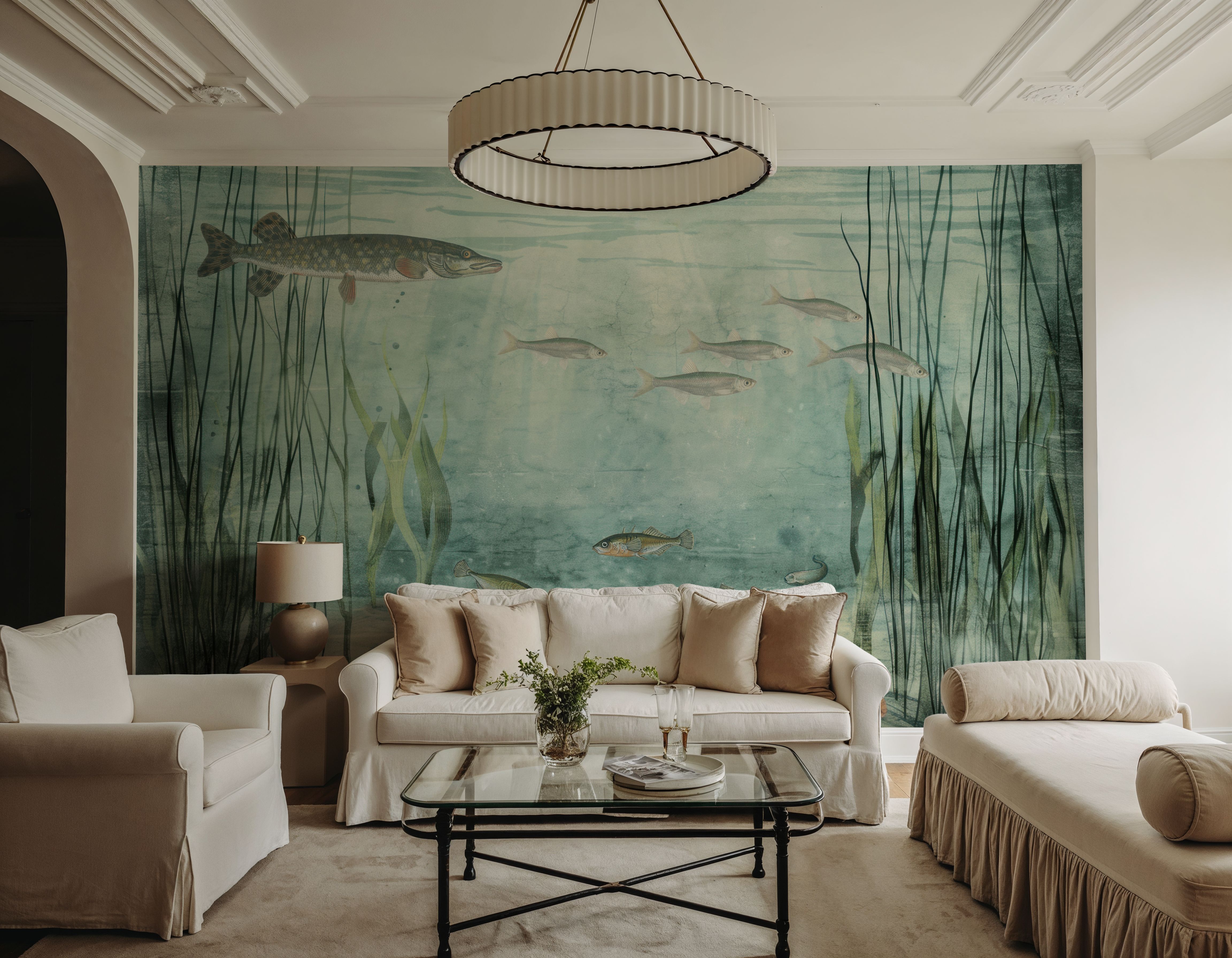 Lake Underwater Life with Pike, Light