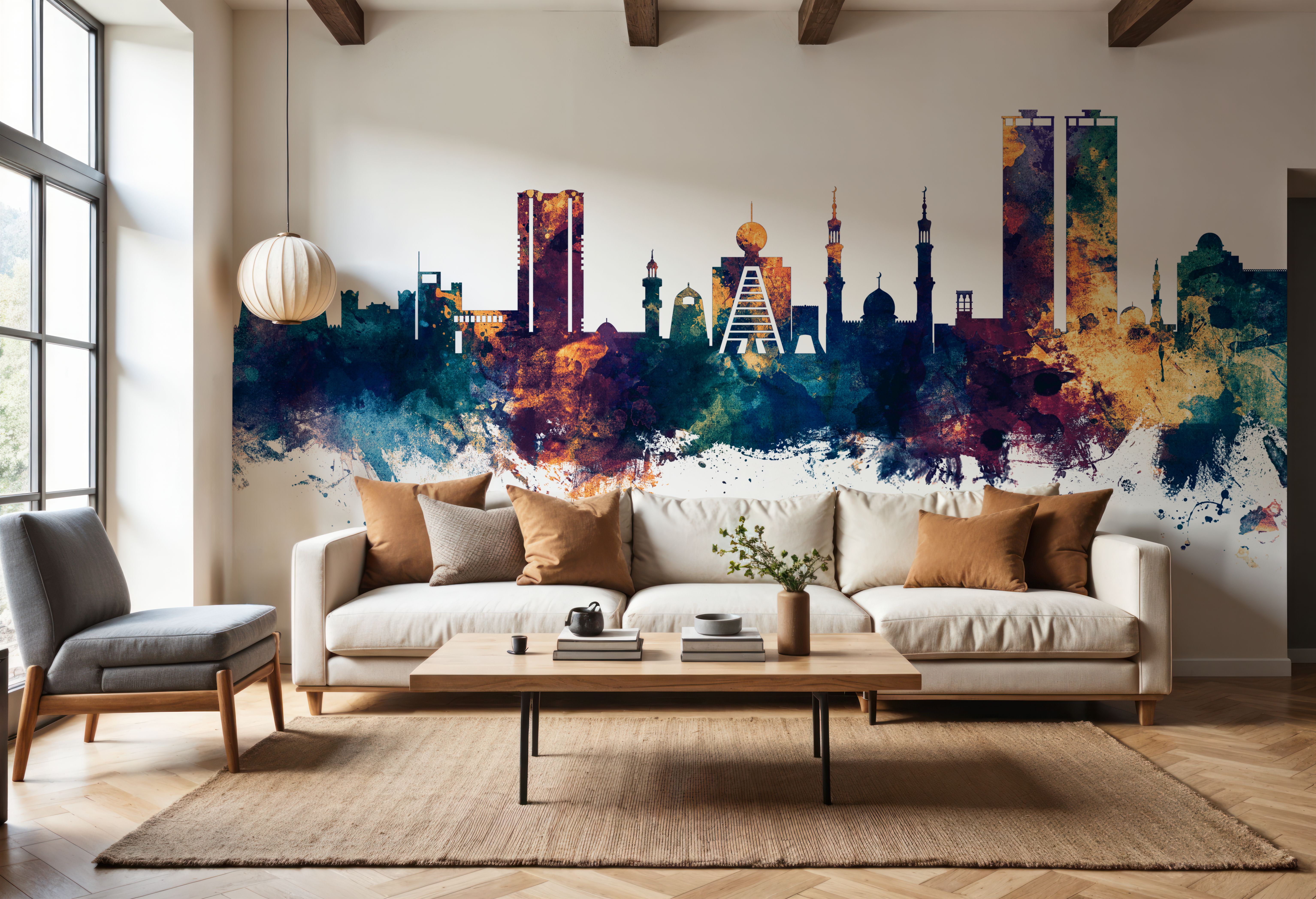 Ras Al Khaimah Skyline Blue & Bronze