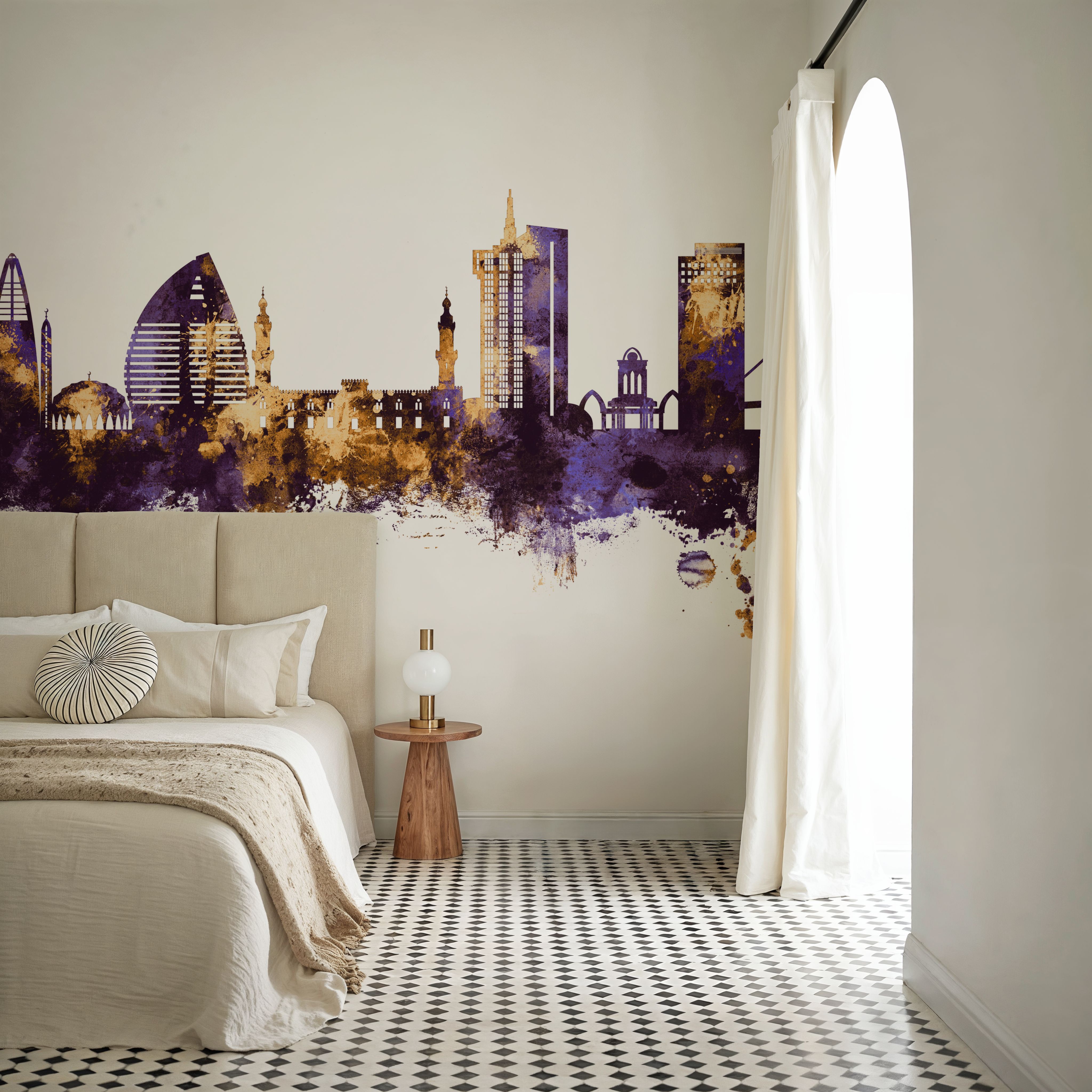 Khartoum Sudan Skyline Purple & Gold