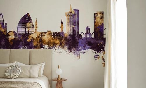 Khartoum Sudan Skyline Purple & Gold