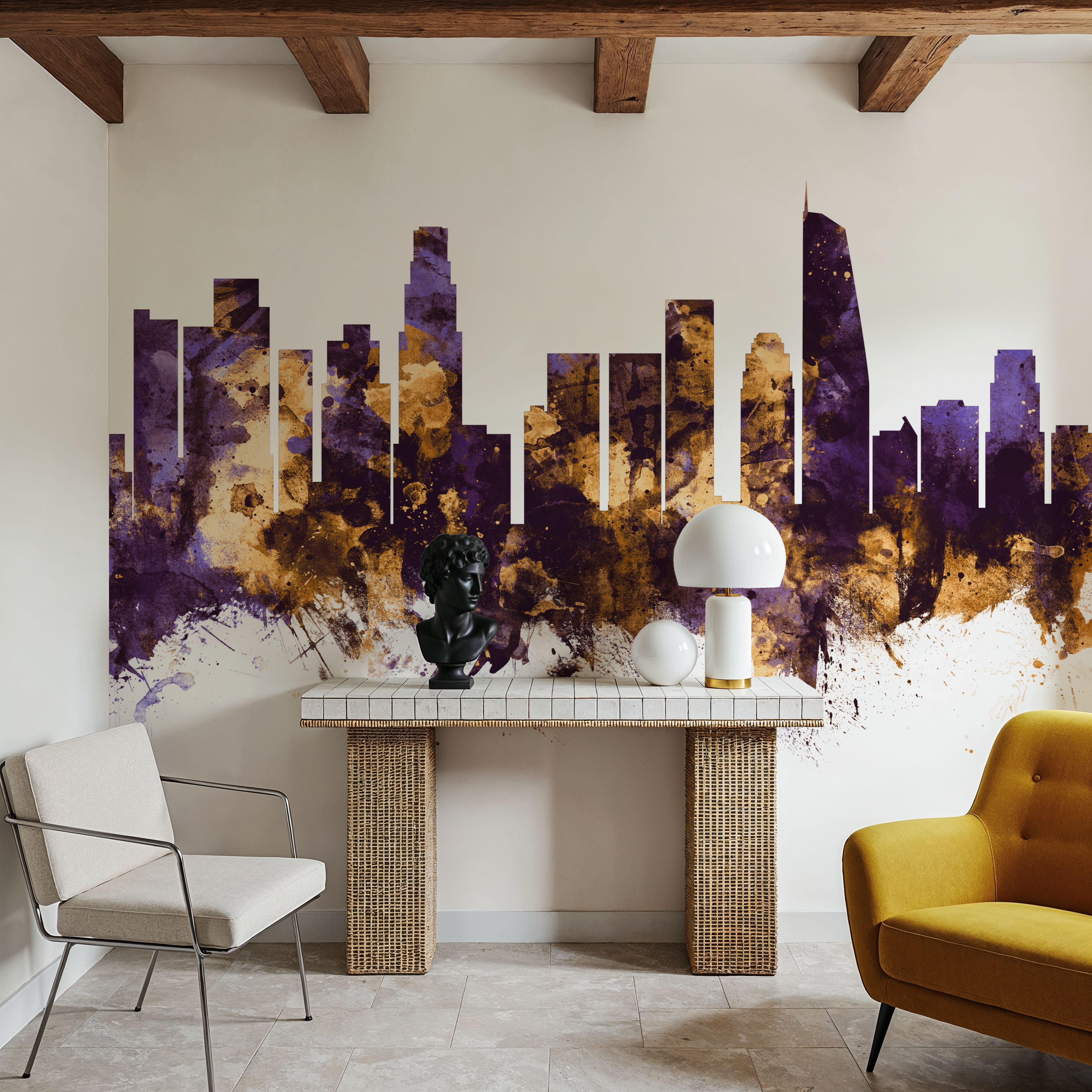 Los Angeles Skyline Purple & Gold
