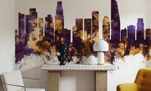 Los Angeles Skyline Purple & Gold